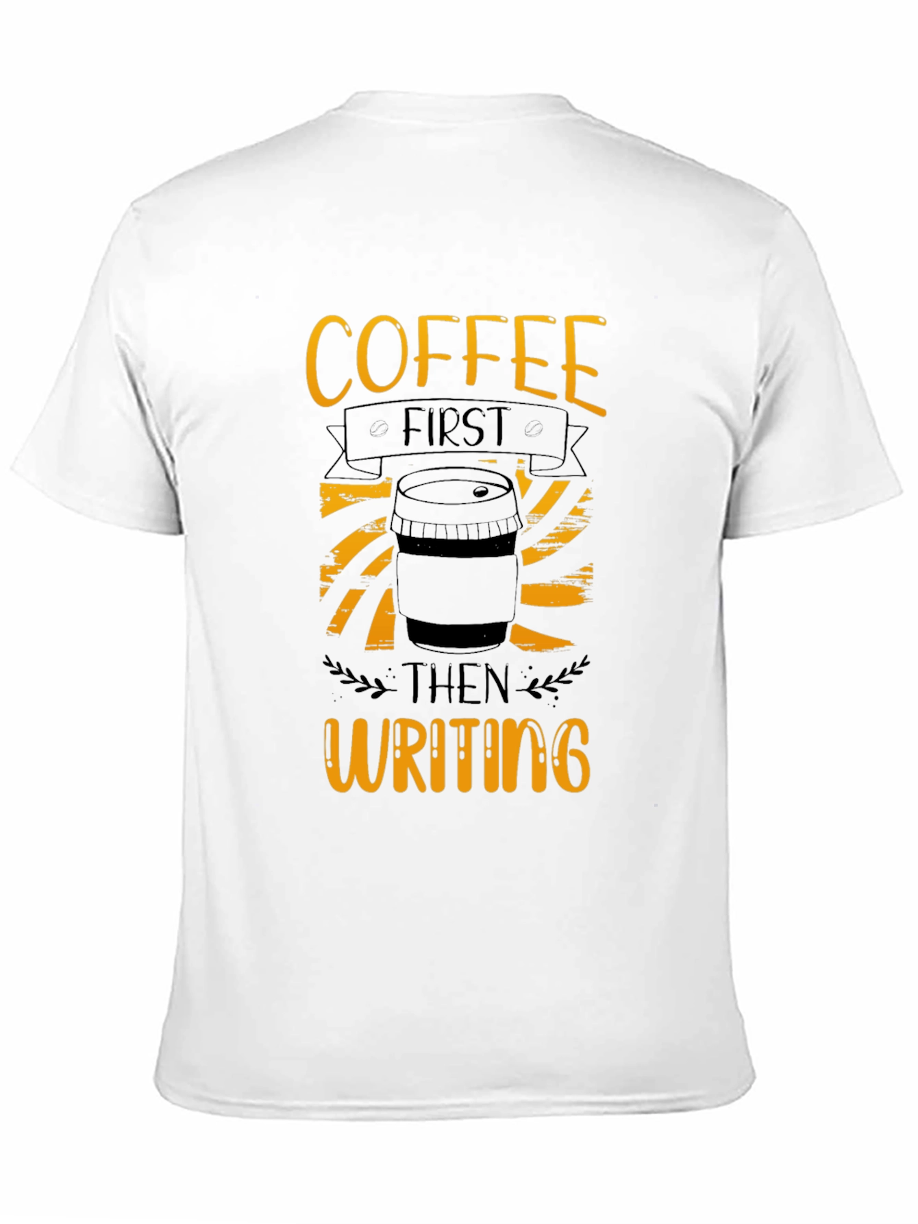 Coffee First Writing T-Shirt - Black