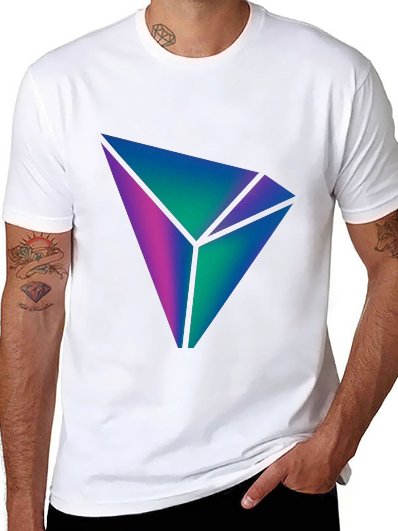 Geometric Gradient Design T-Shirt