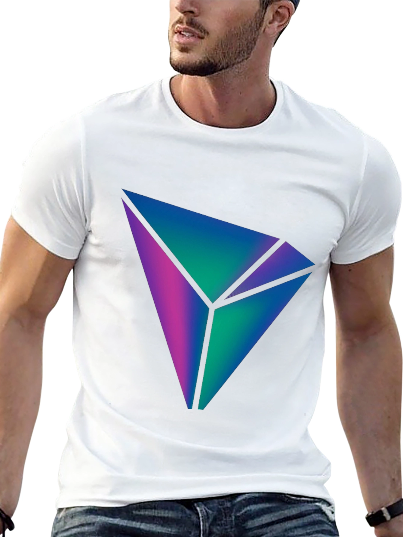 Geometric Gradient Design T-Shirt