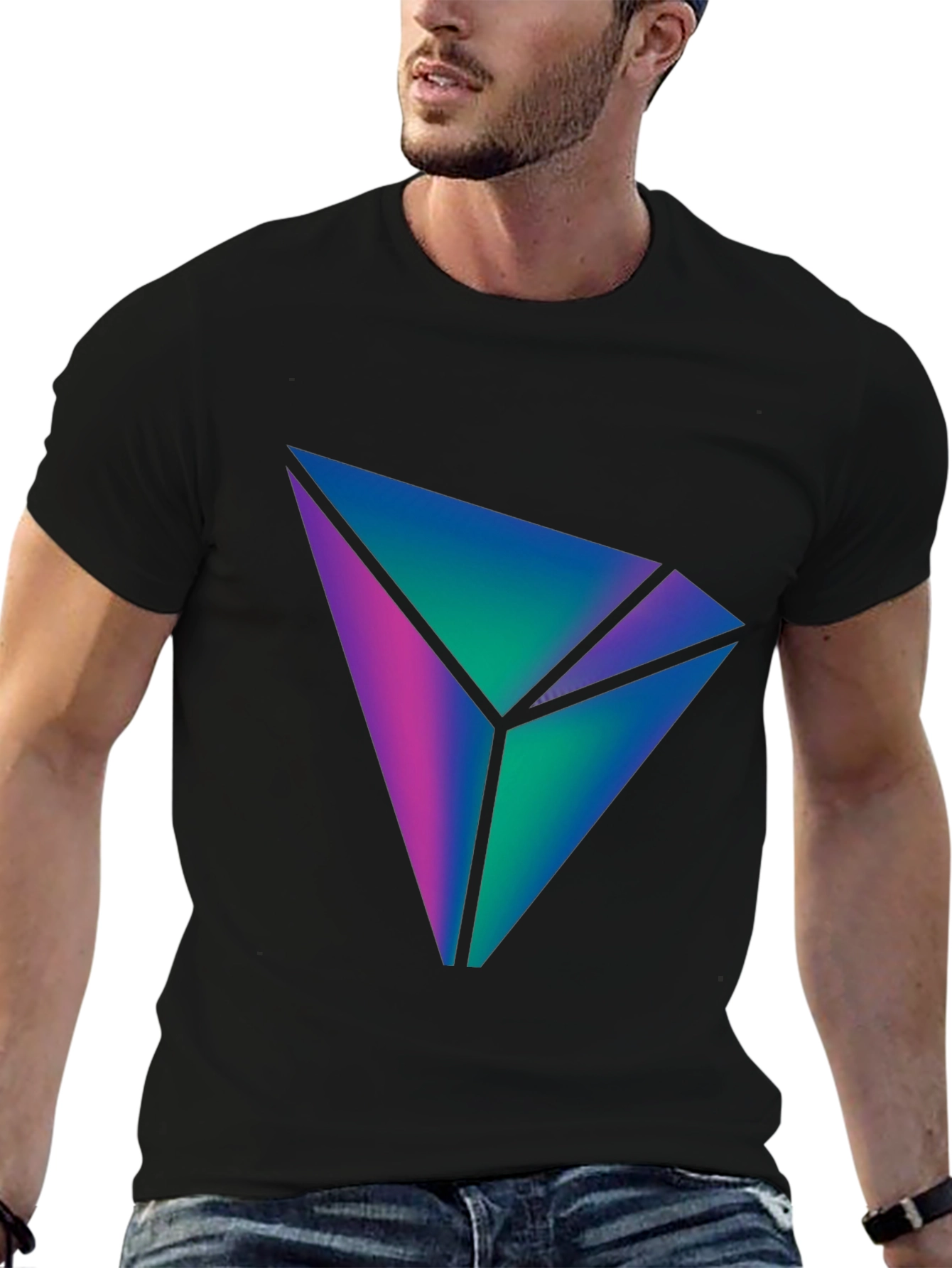 Geometric Gradient Design T-Shirt