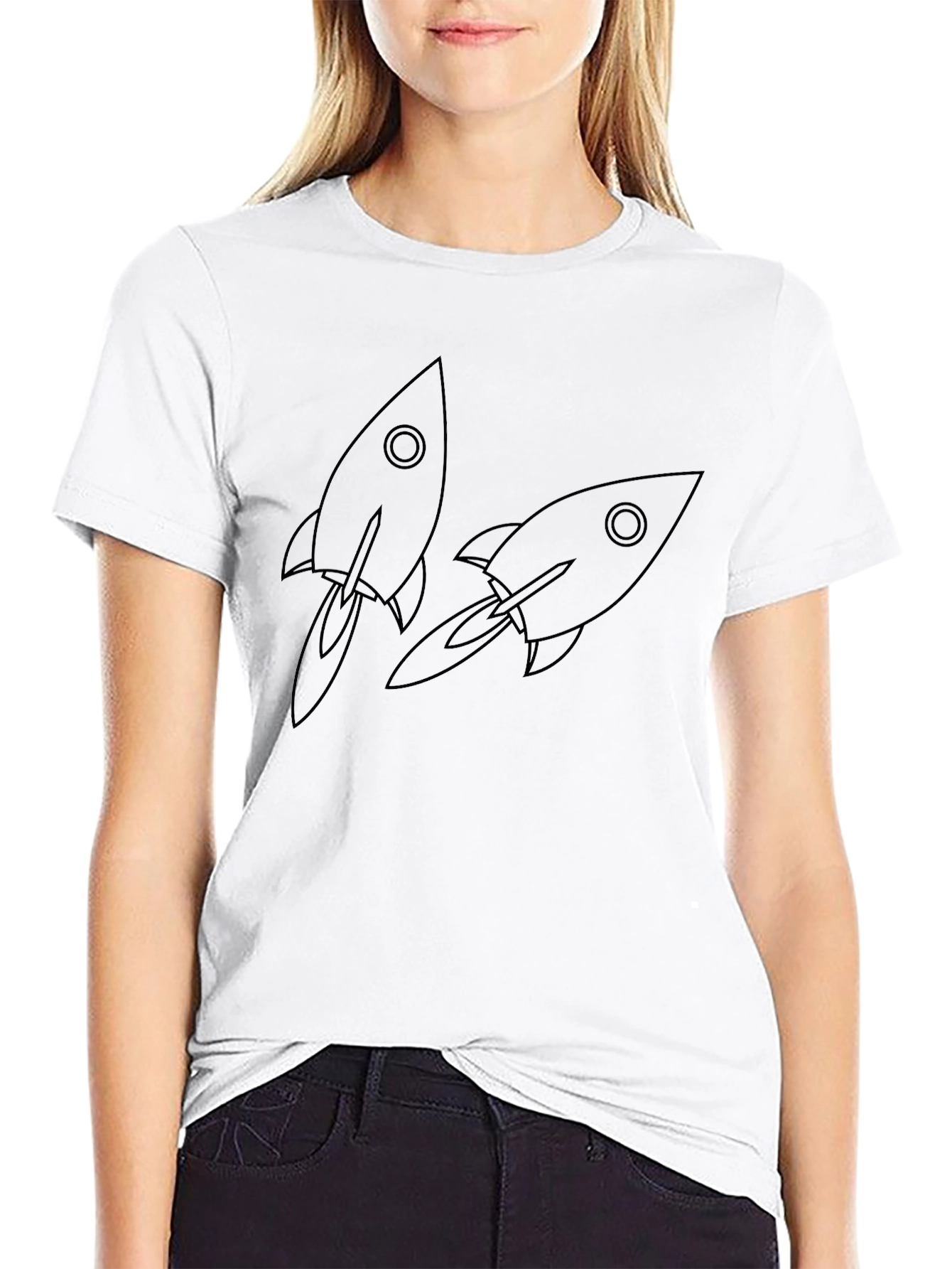 Rocket Ship Graphic Tee - Classic Black T-Shirt