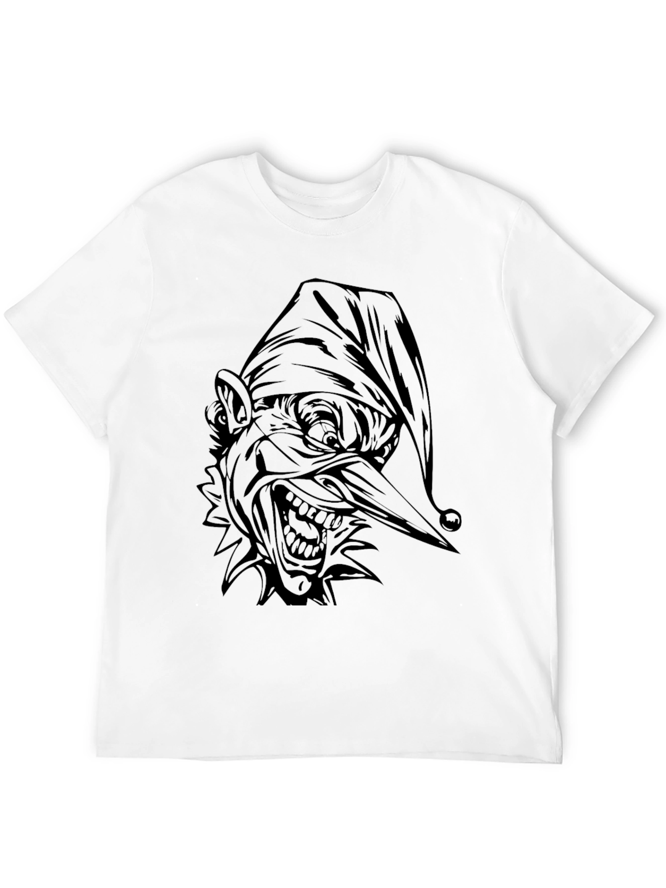Creepy Jester Graphic T-Shirt - Black