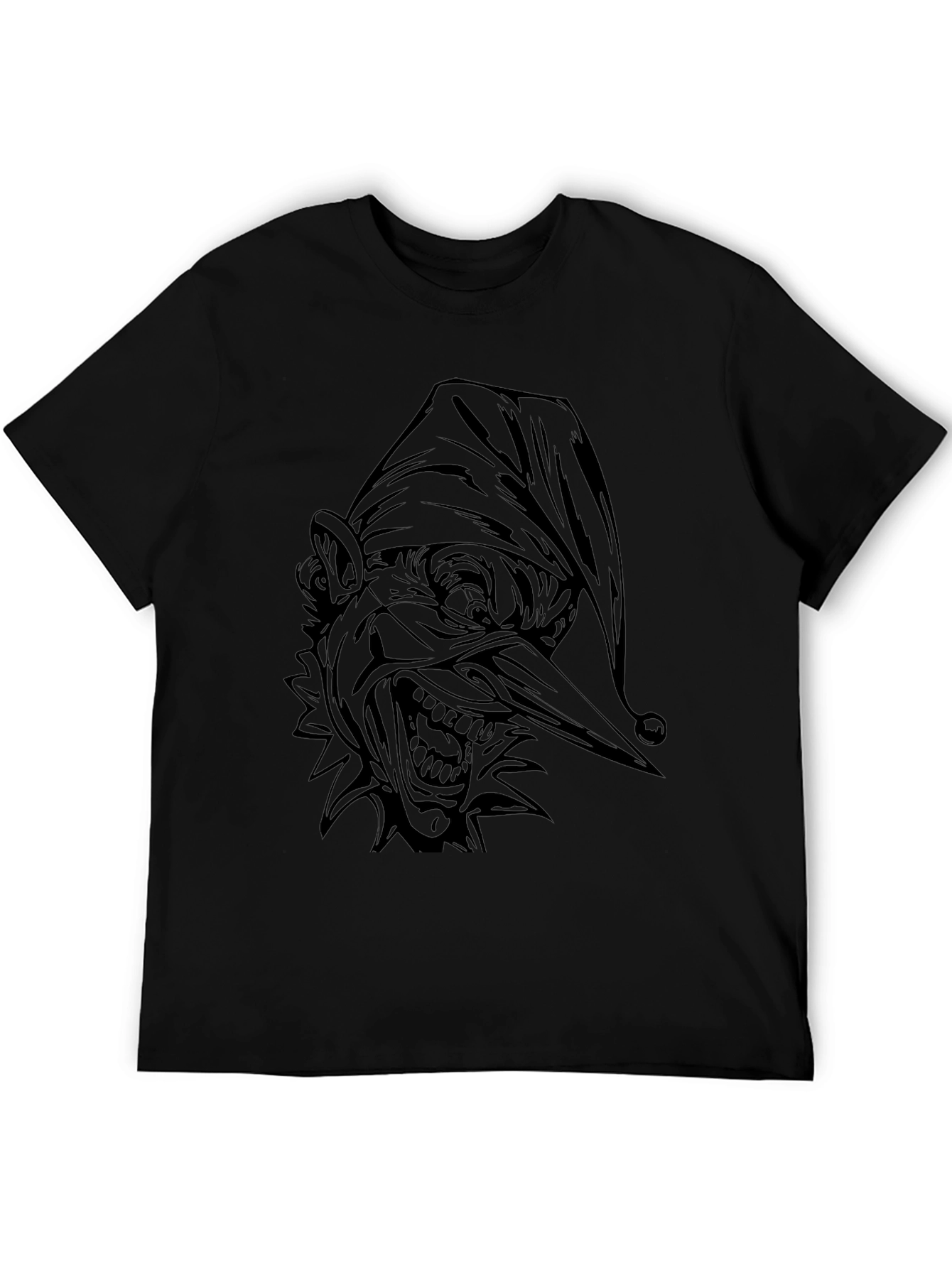 Creepy Jester Graphic T-Shirt - Black