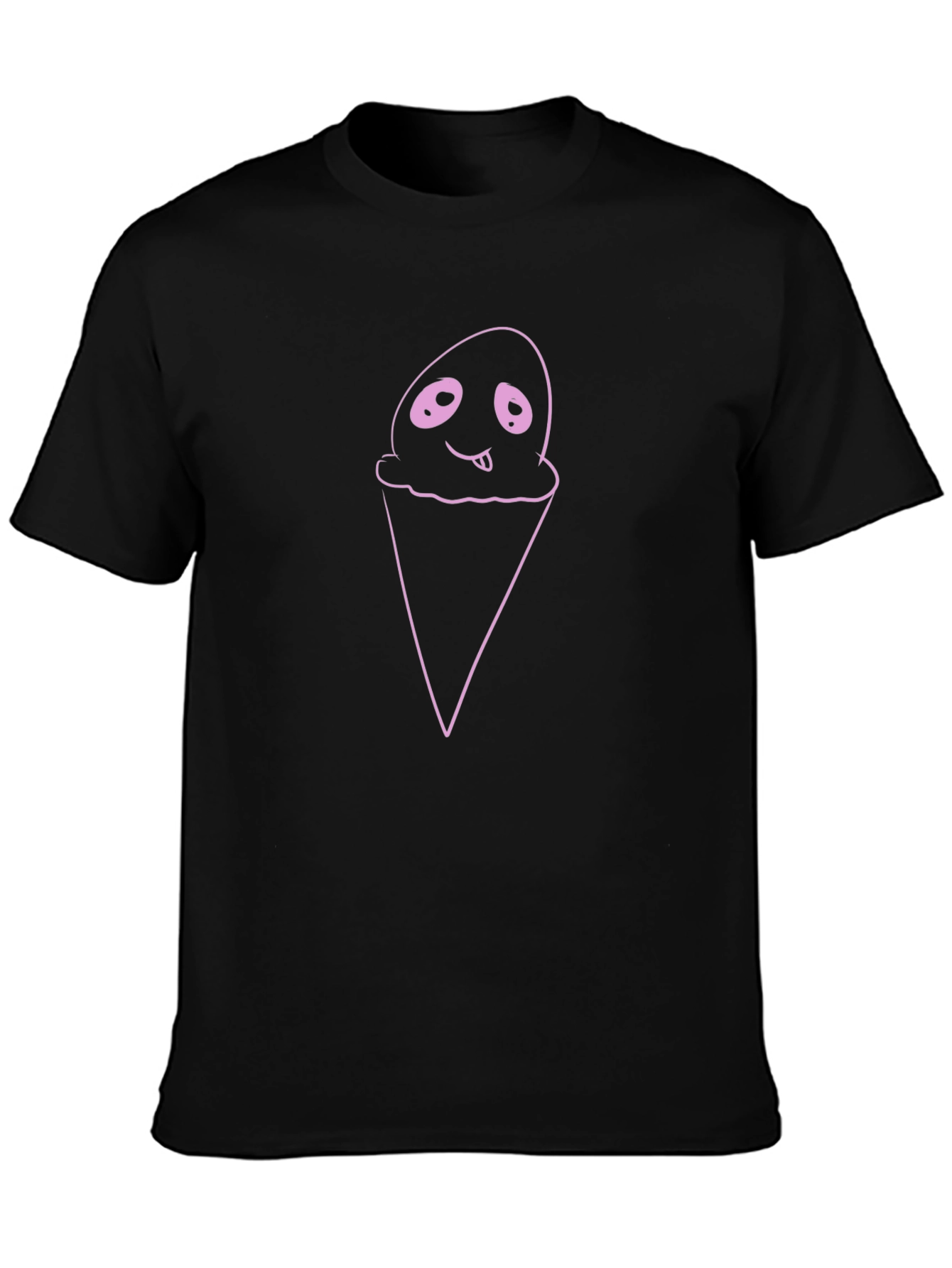Ghostly Ice Cream Graphic Tee - Mens Black T-Shirt