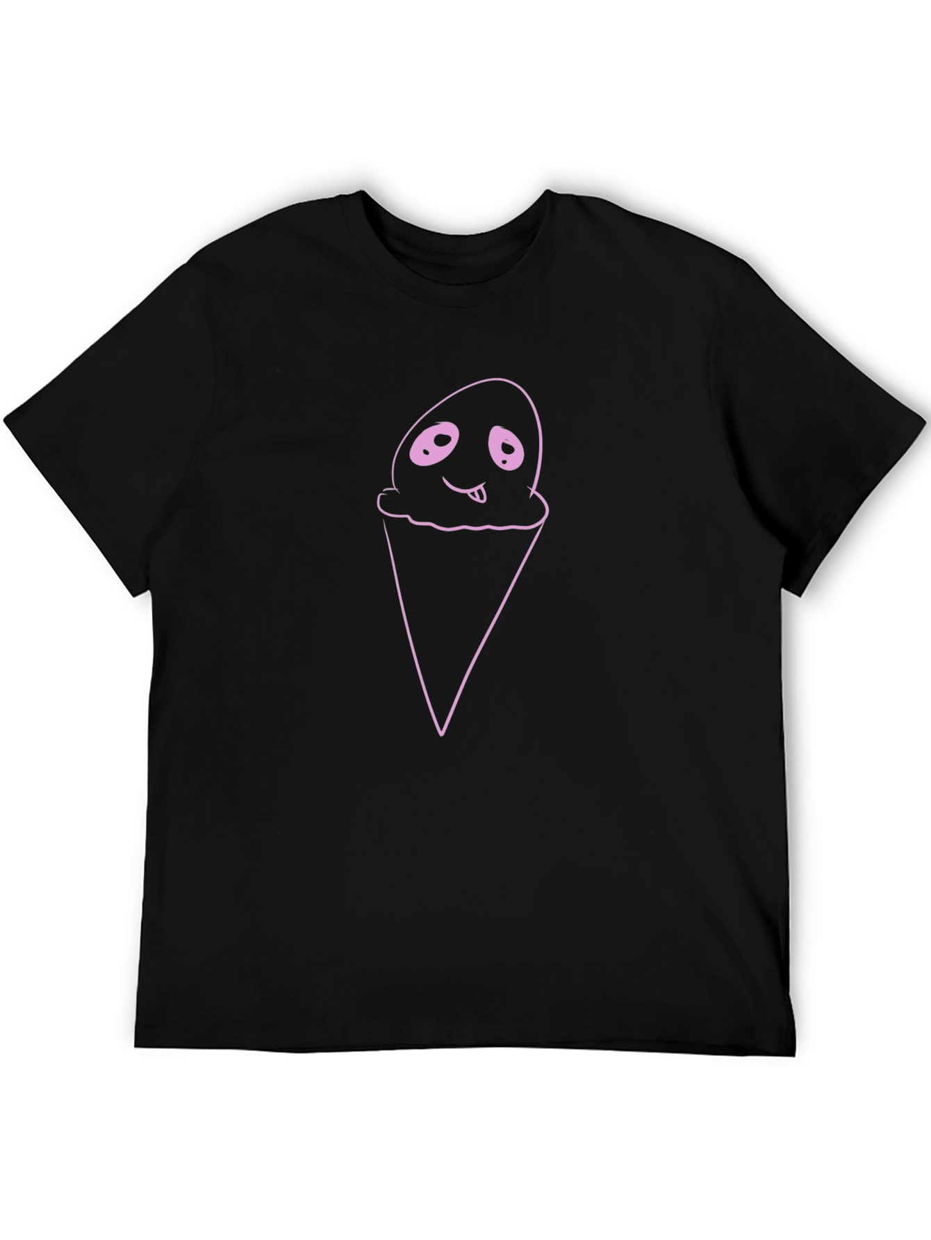 Ghostly Ice Cream Graphic Tee - Mens Black T-Shirt