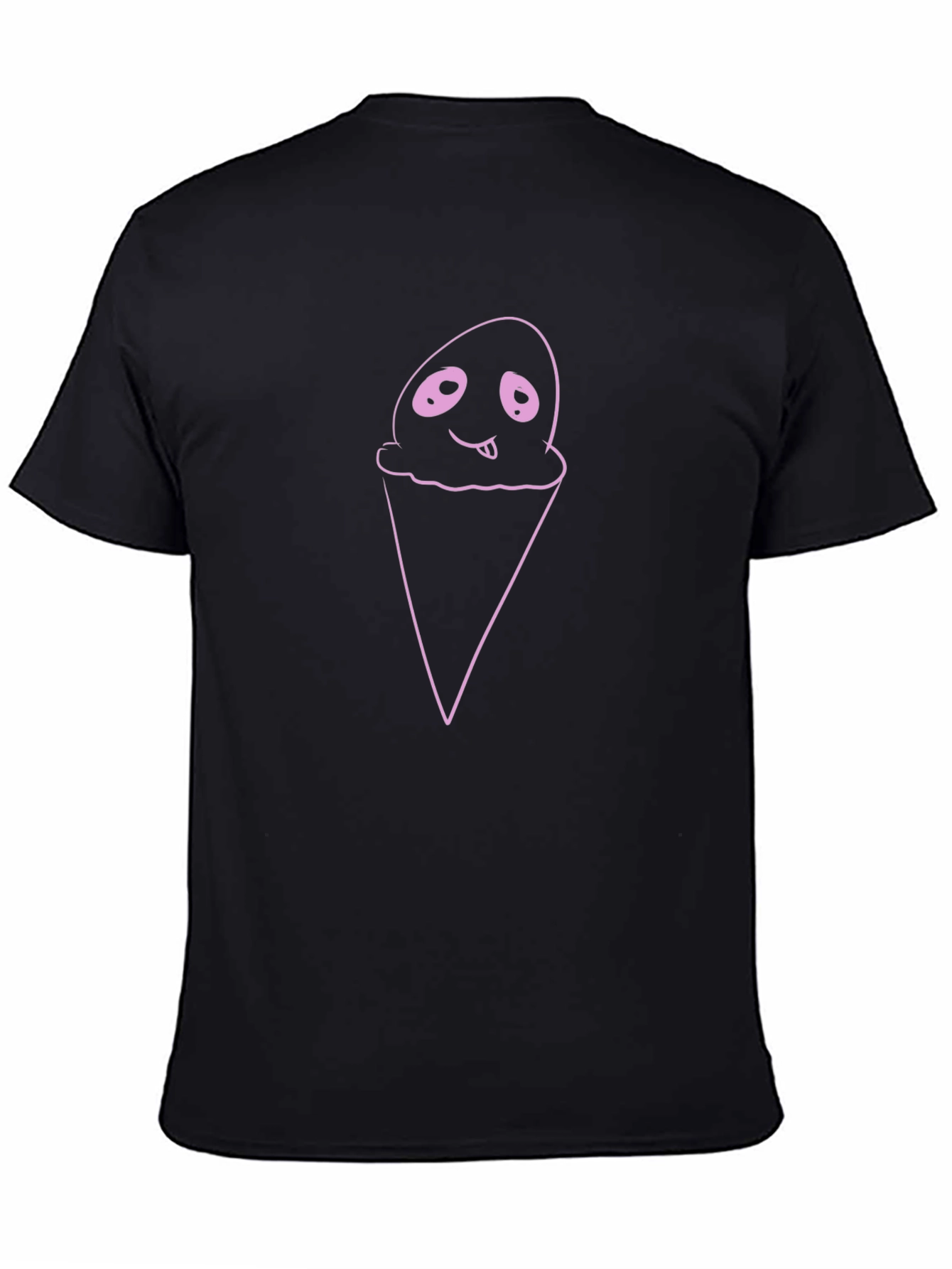 Ghostly Ice Cream Graphic Tee - Mens Black T-Shirt