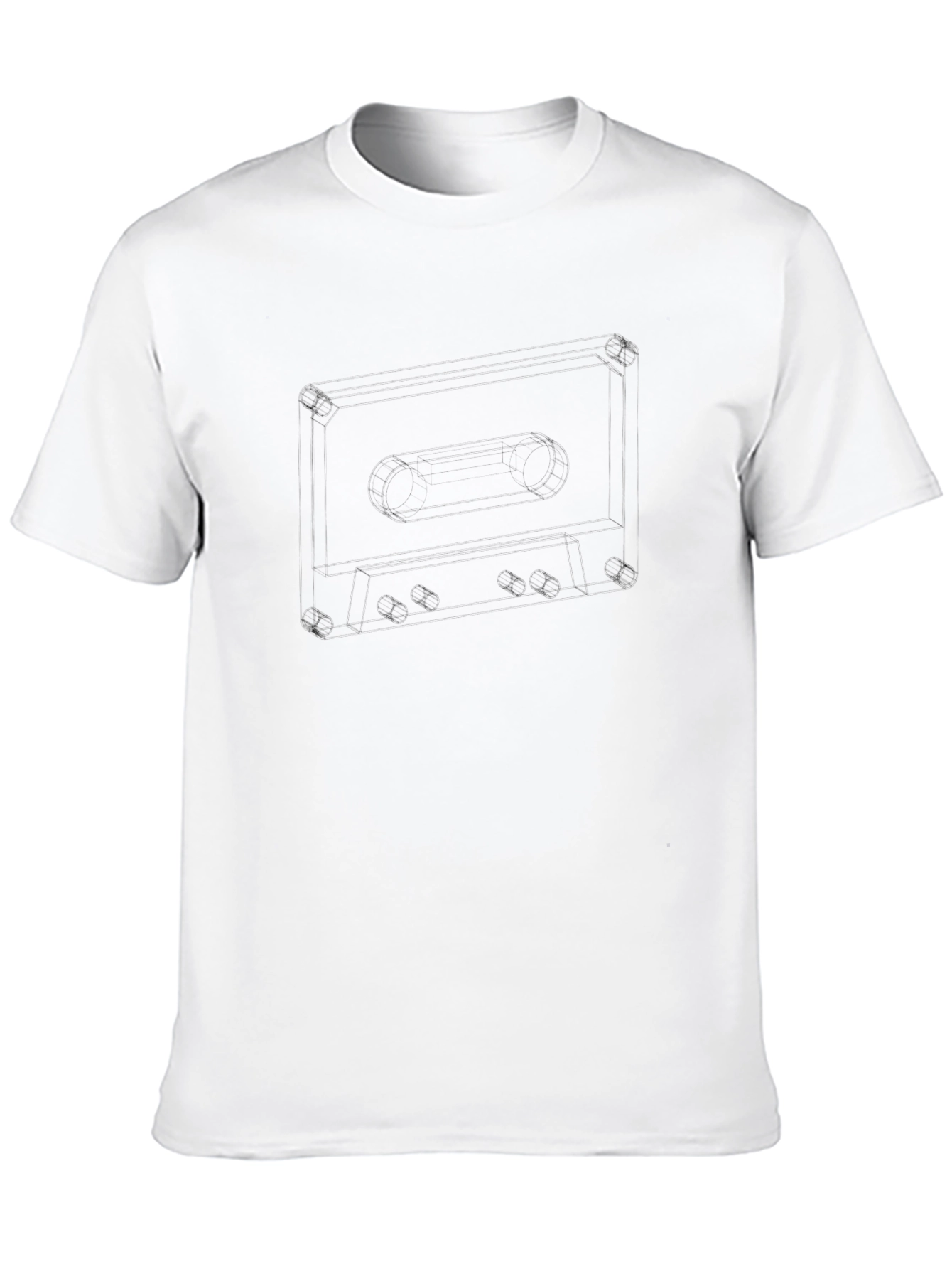 Mens Black T-Shirt with Cassette Tape Design