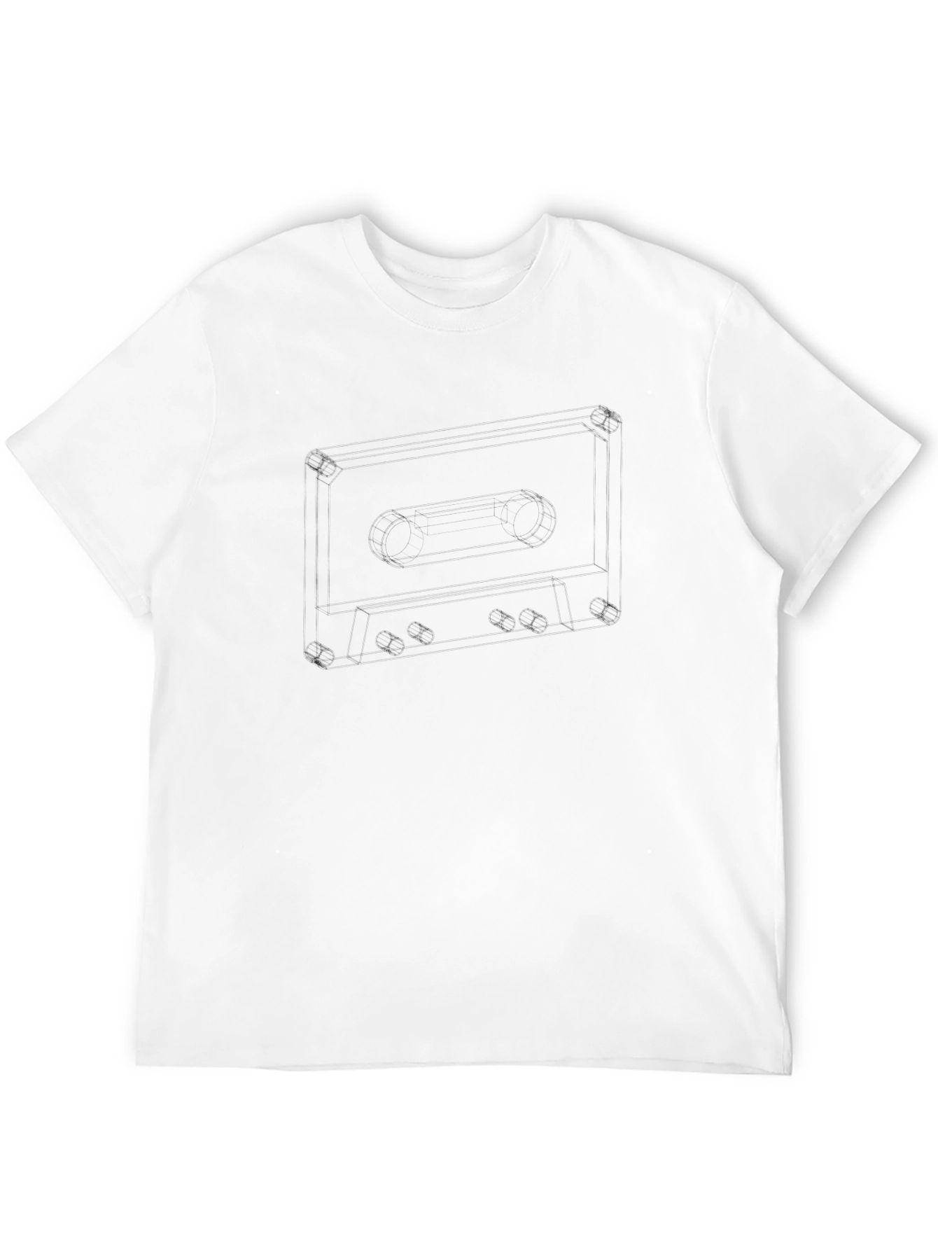 Mens Black T-Shirt with Cassette Tape Design