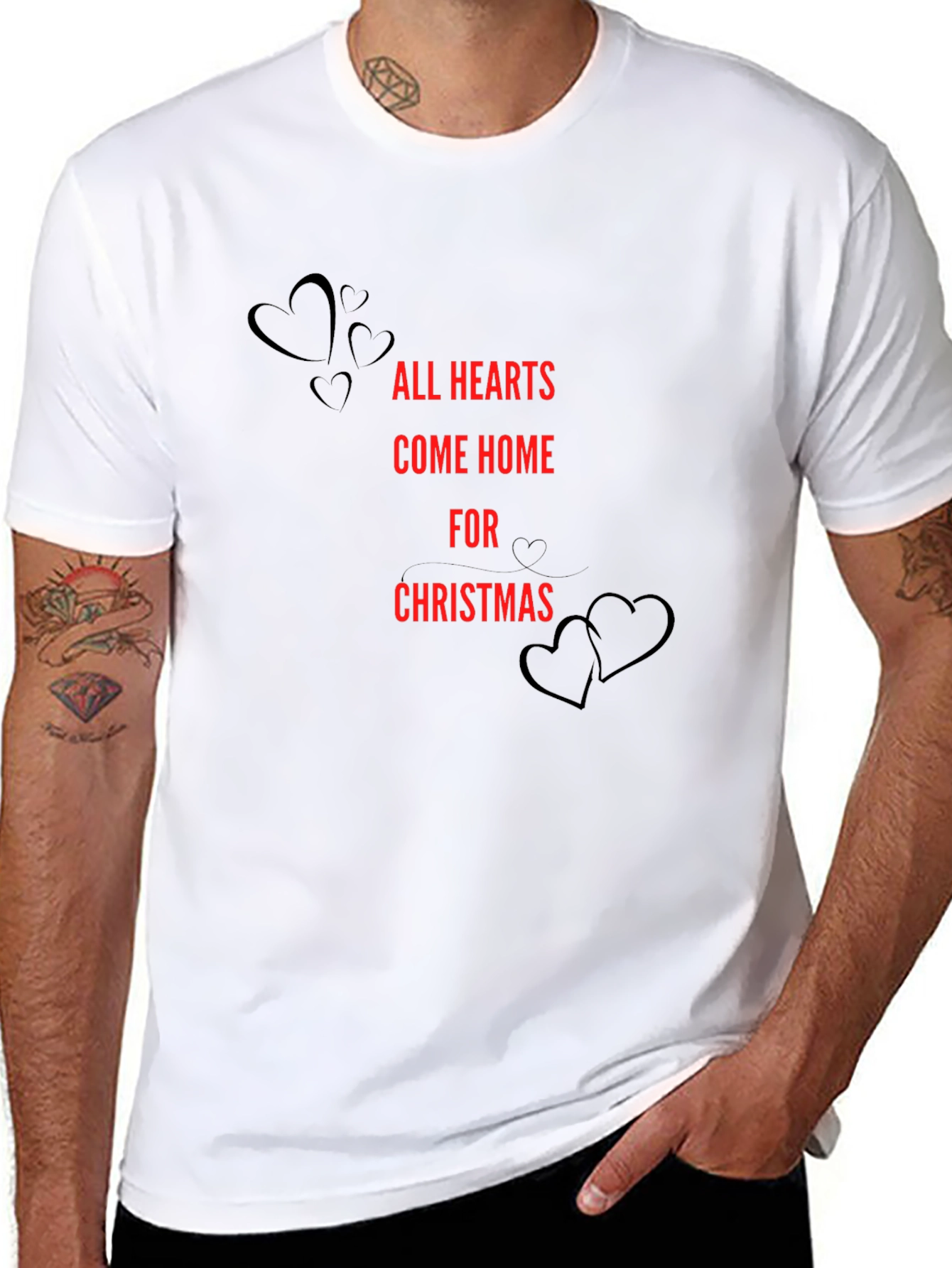 Christmas Hearts Graphic Tee