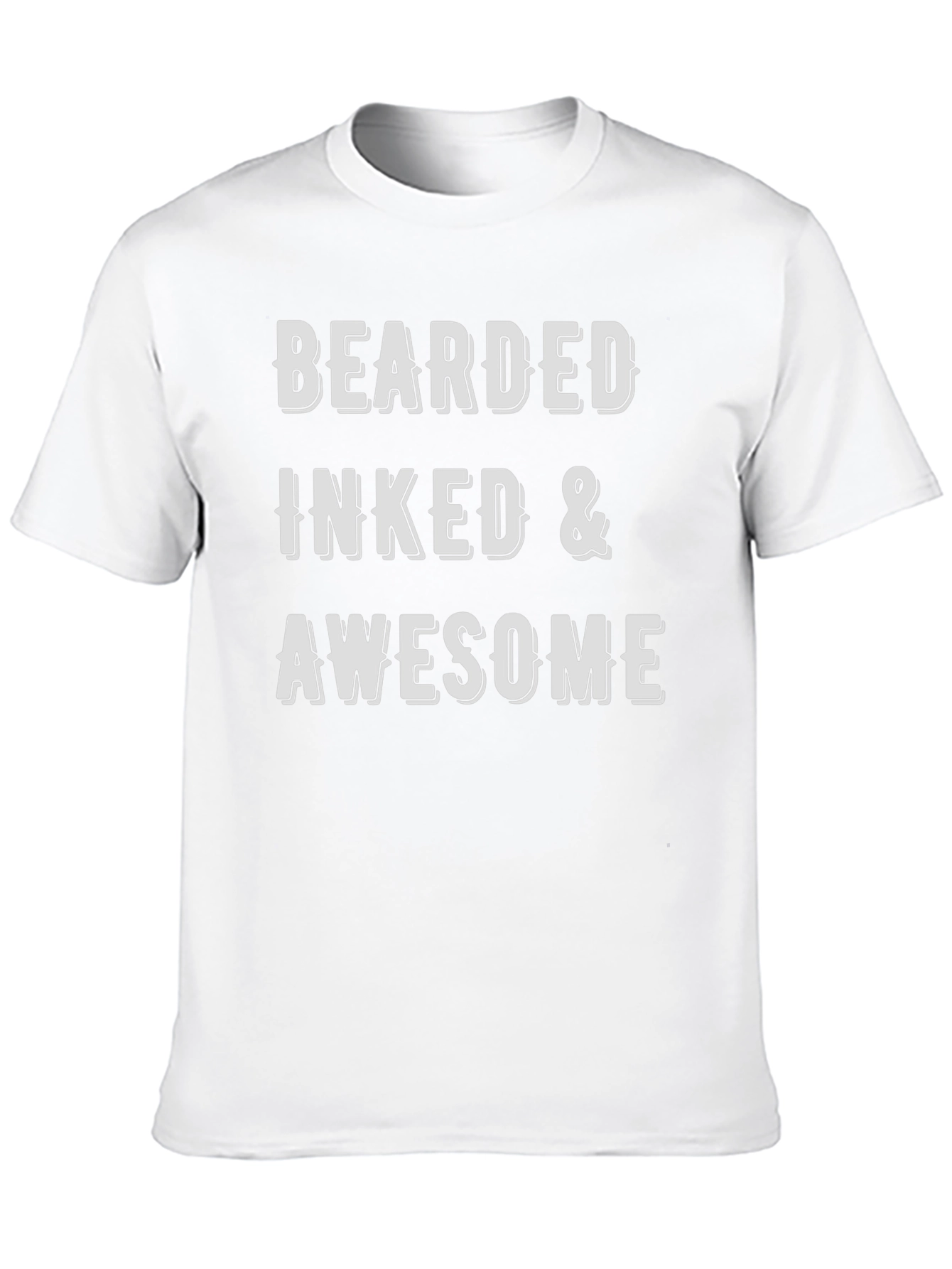 Bearded Inked & Awesome Mens Black Graphic T-Shirt