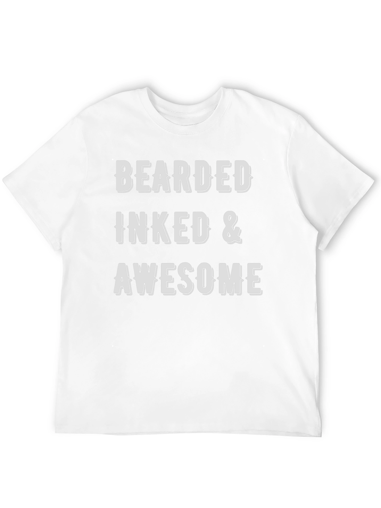 Bearded Inked & Awesome Mens Black Graphic T-Shirt