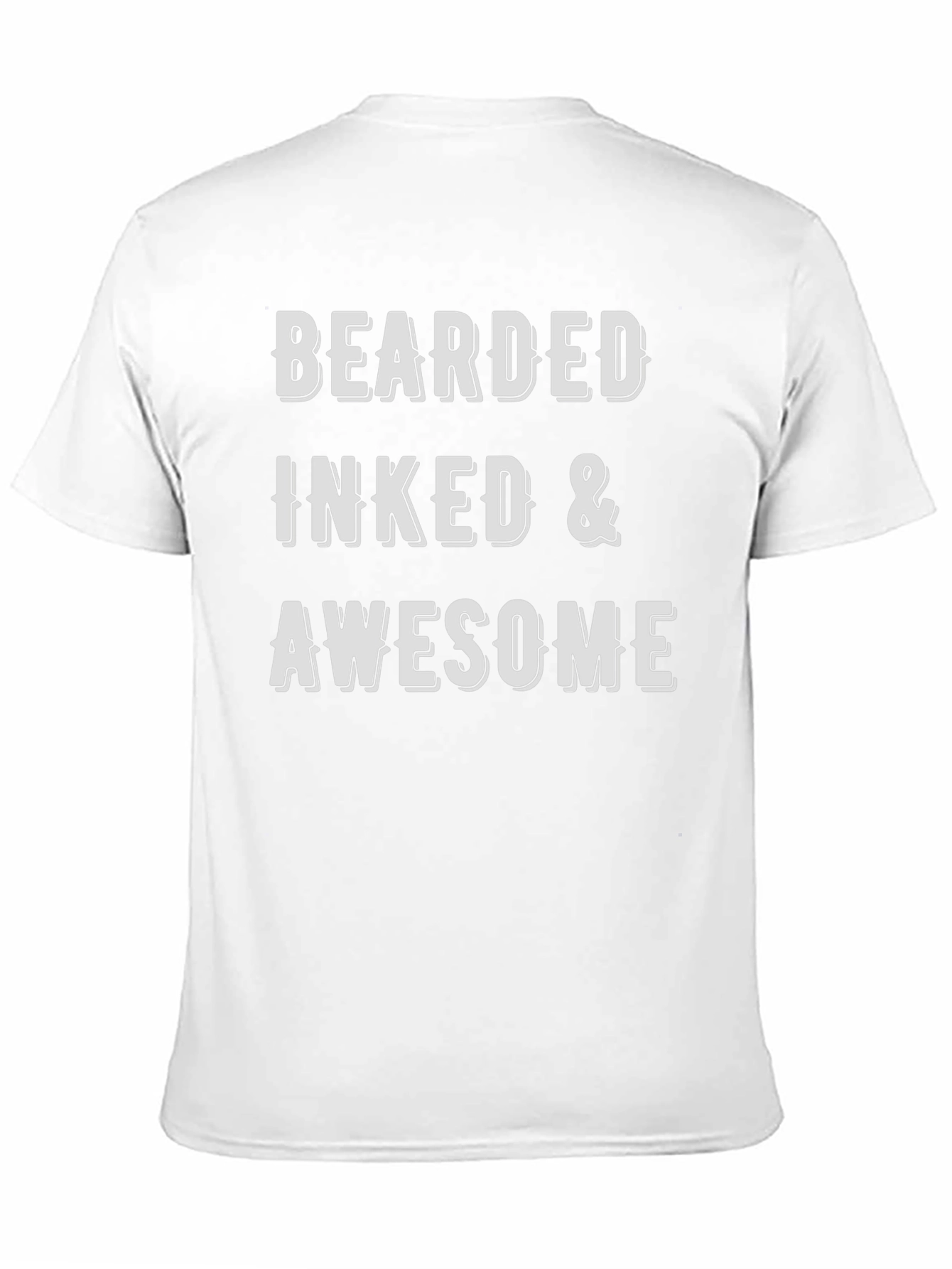 Bearded Inked & Awesome Mens Black Graphic T-Shirt