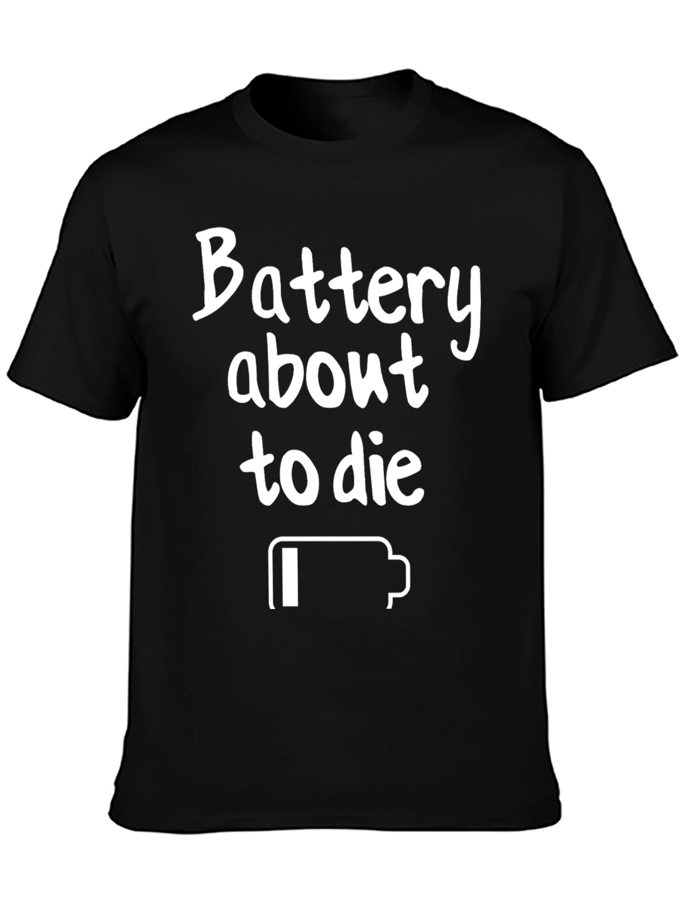 Funny Battery Low T-Shirt - Novelty Humor Tee