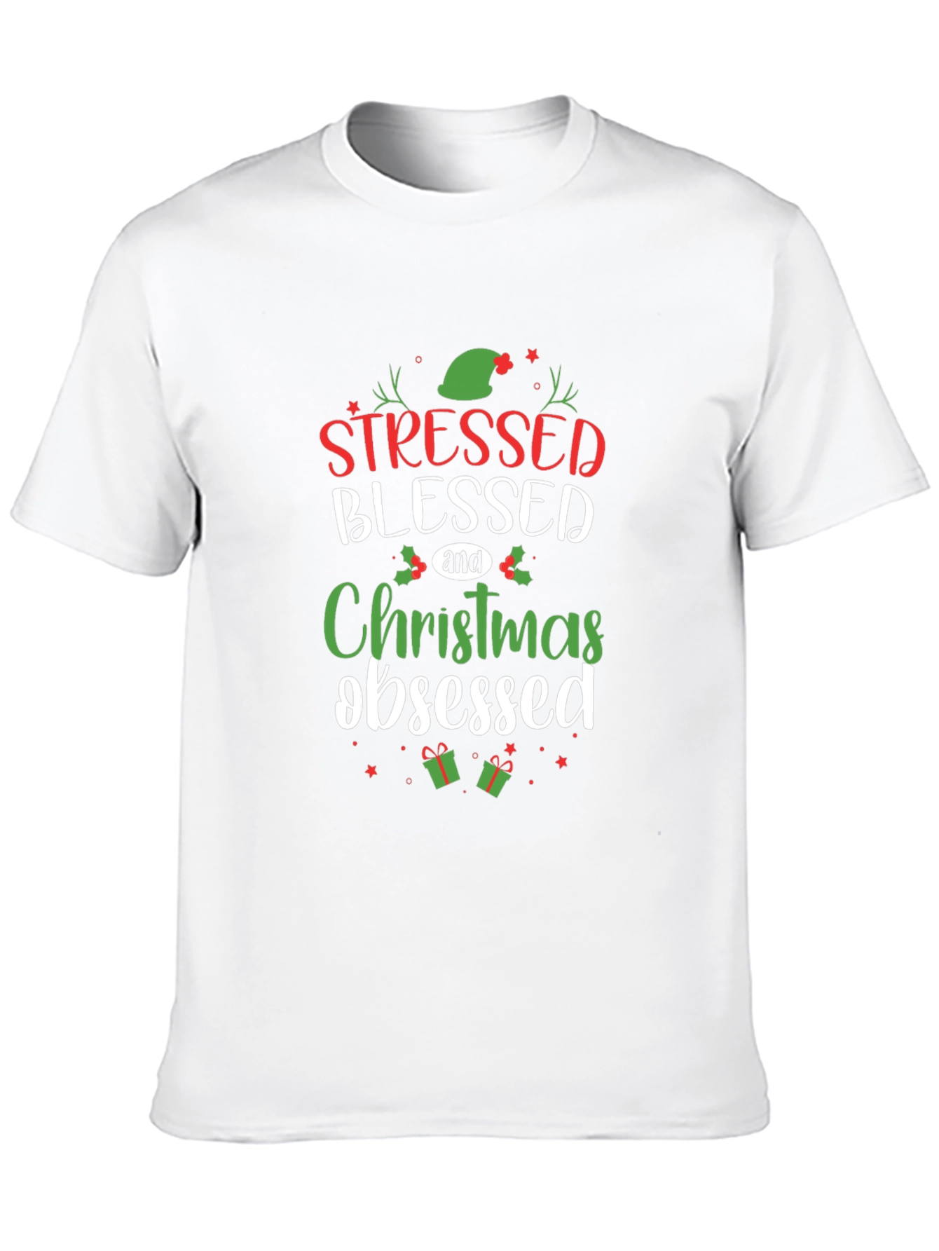 Stressed Blessed Christmas Obsessed Graphic Tee