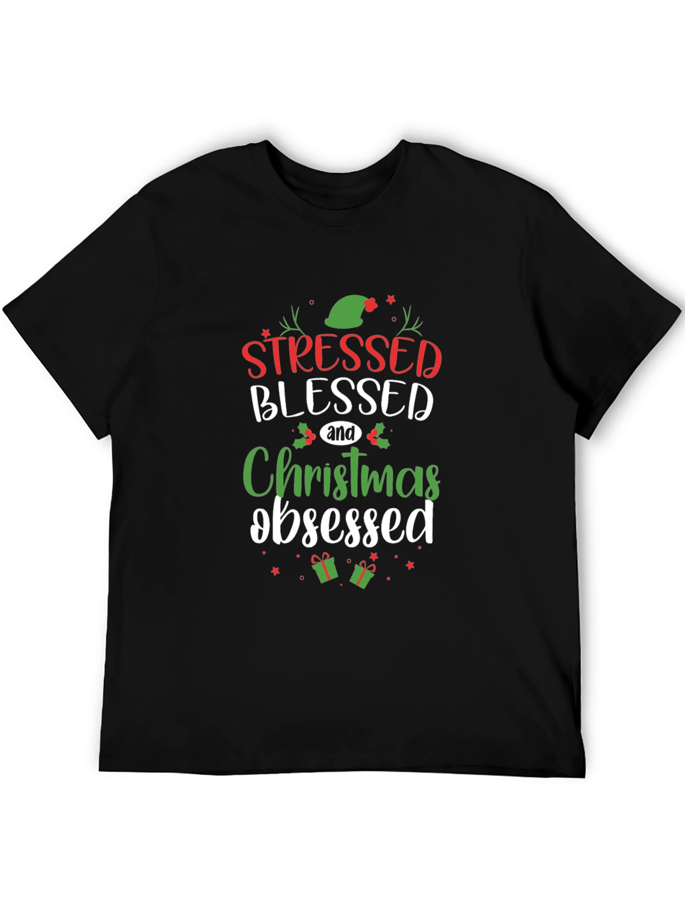 Stressed Blessed Christmas Obsessed Graphic Tee