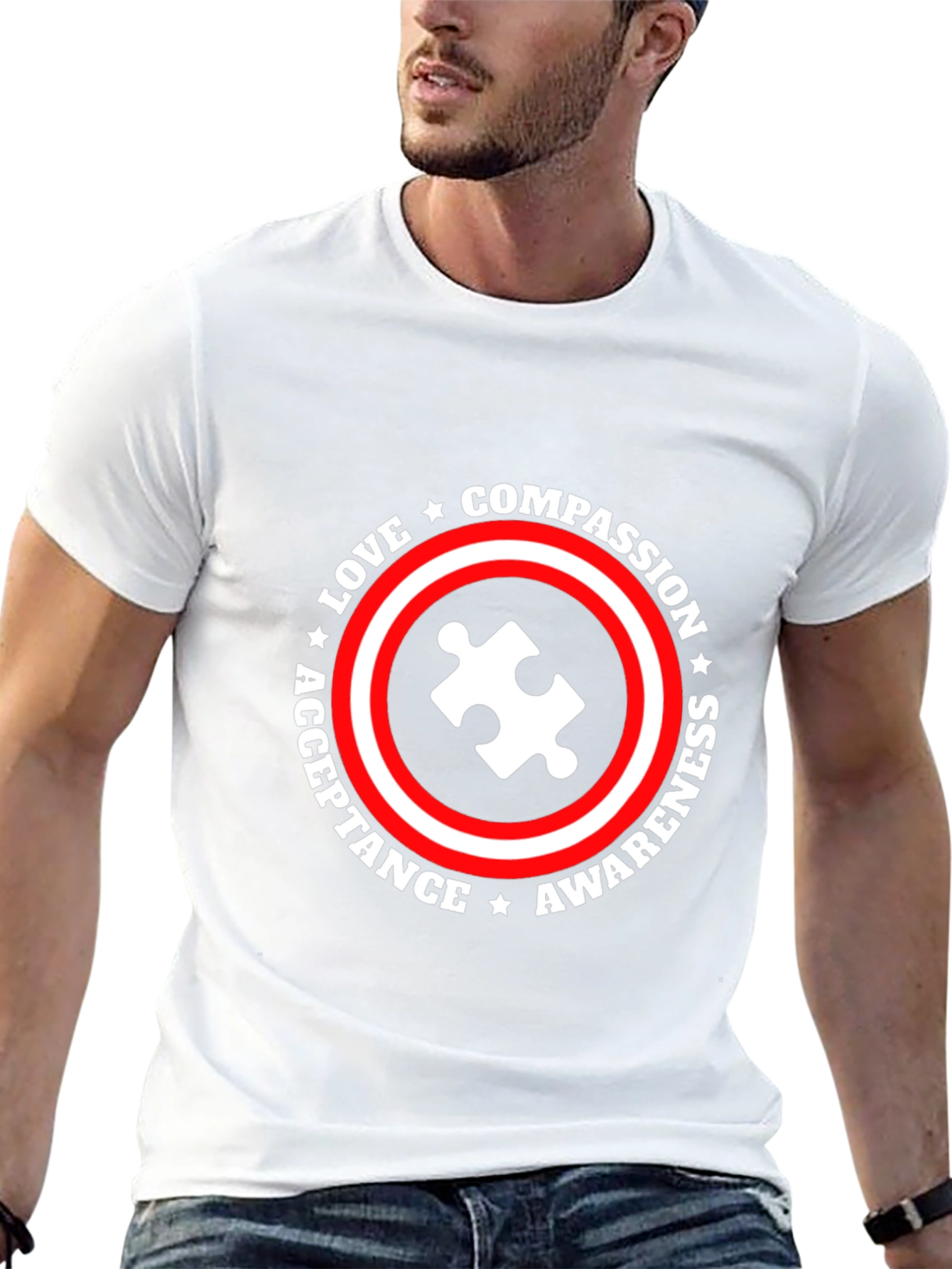 Autism Awareness T-Shirt Love Compassion Acceptance Tee
