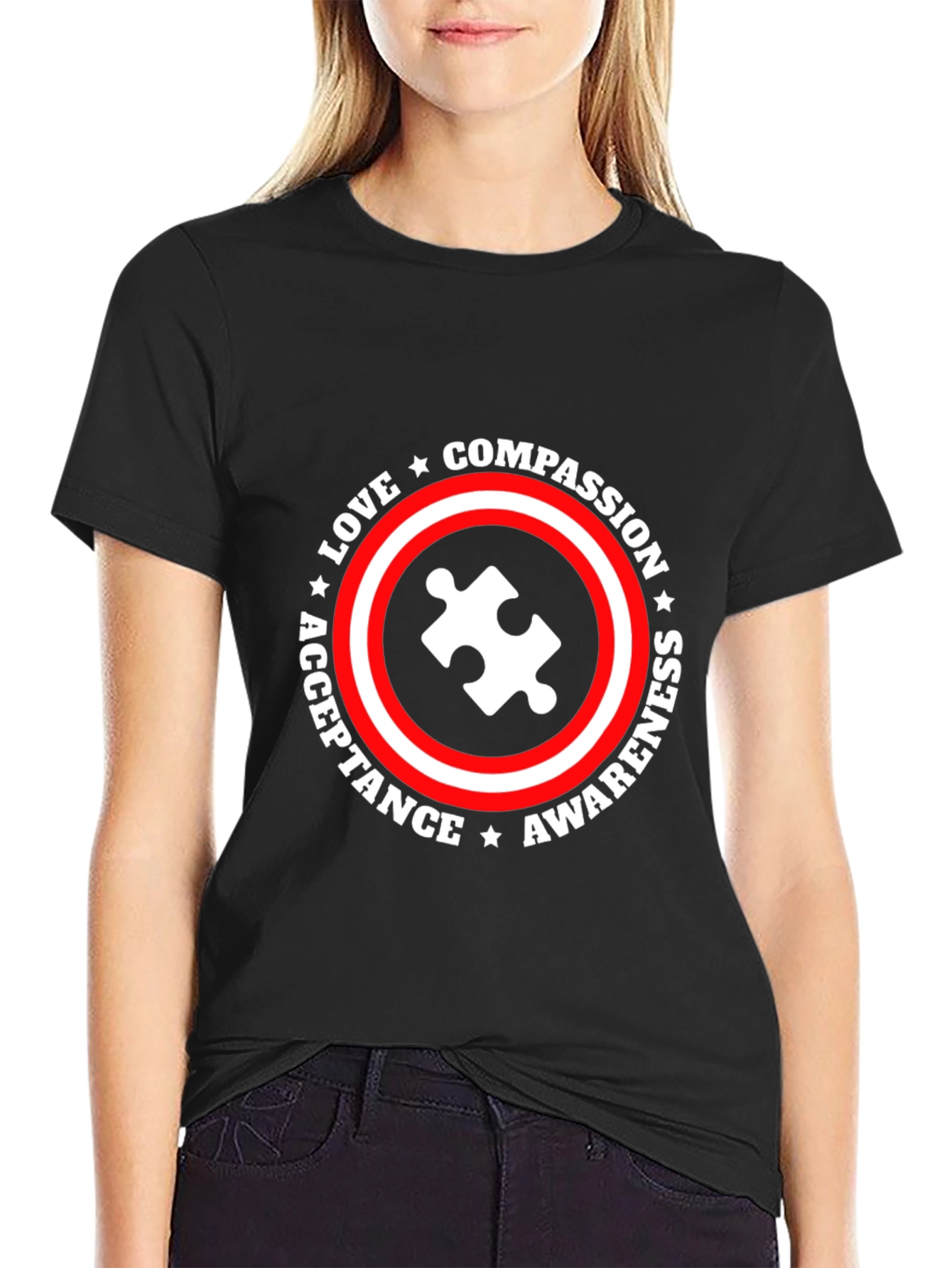 Autism Awareness T-Shirt Love Compassion Acceptance Tee