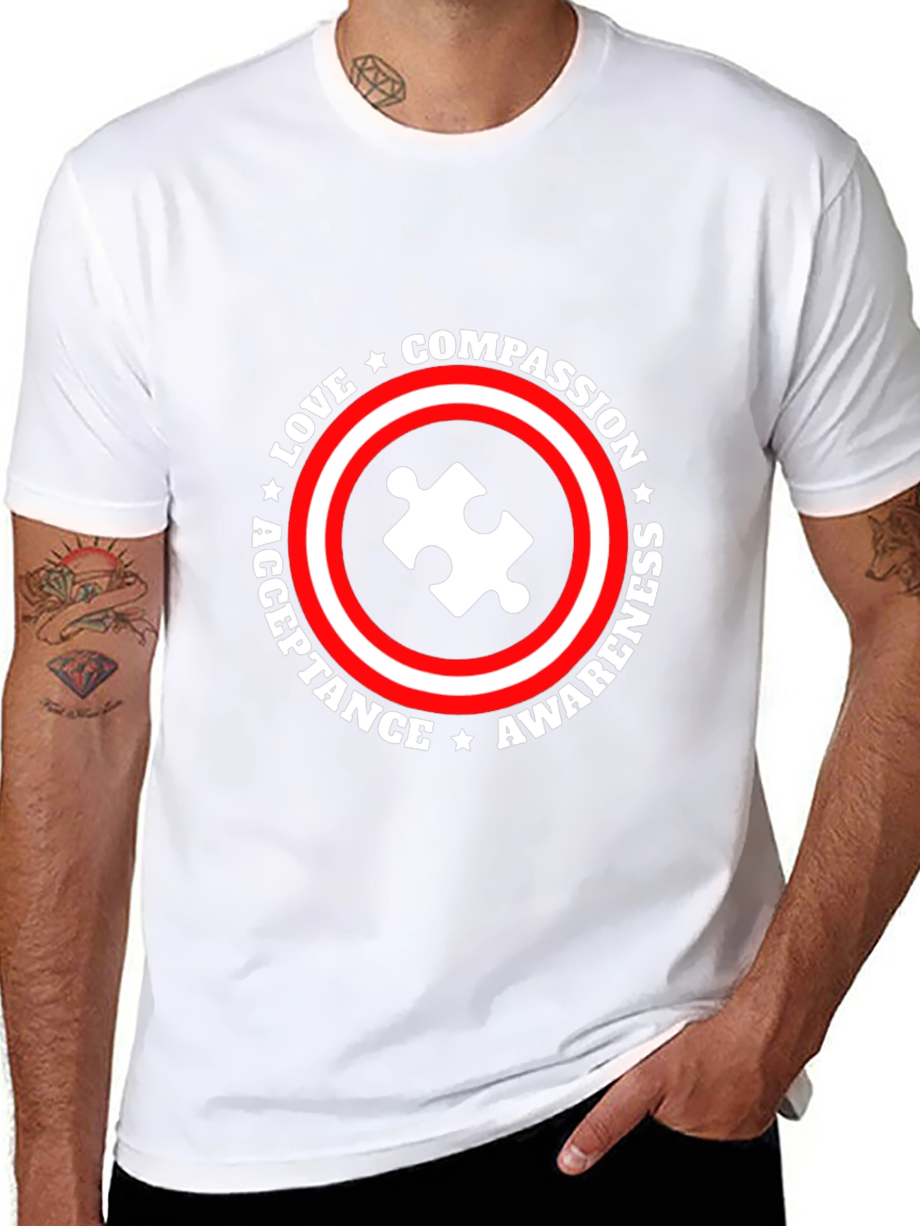 Autism Awareness T-Shirt Love Compassion Acceptance Tee