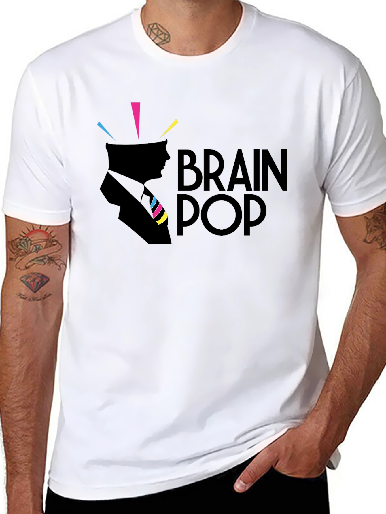 Brain Pop Graphic Tee - Black Cotton T-Shirt
