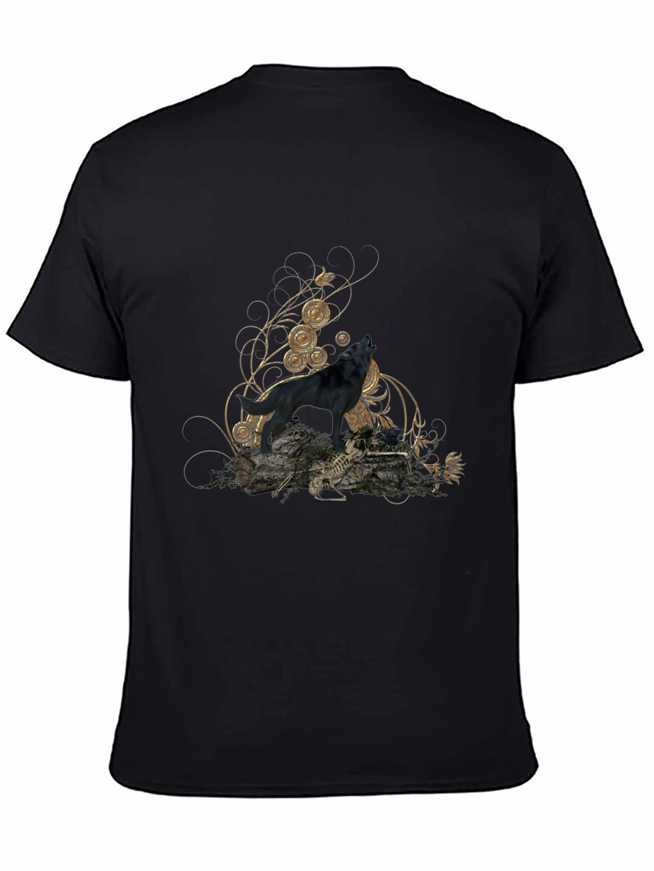 Black Wolf Graphic Tee - Mens Fashion