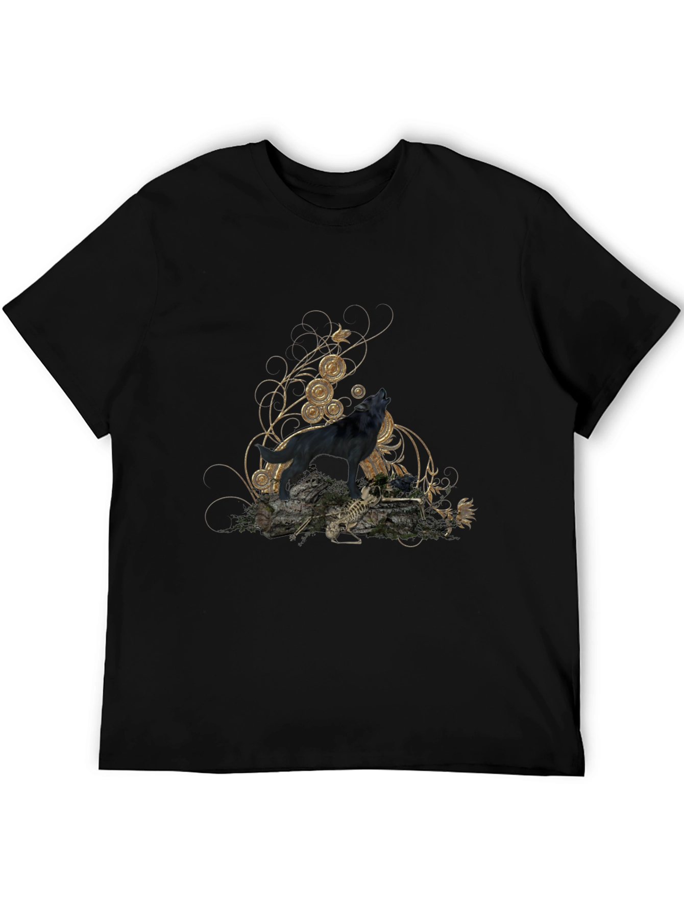 Black Wolf Graphic Tee - Mens Fashion
