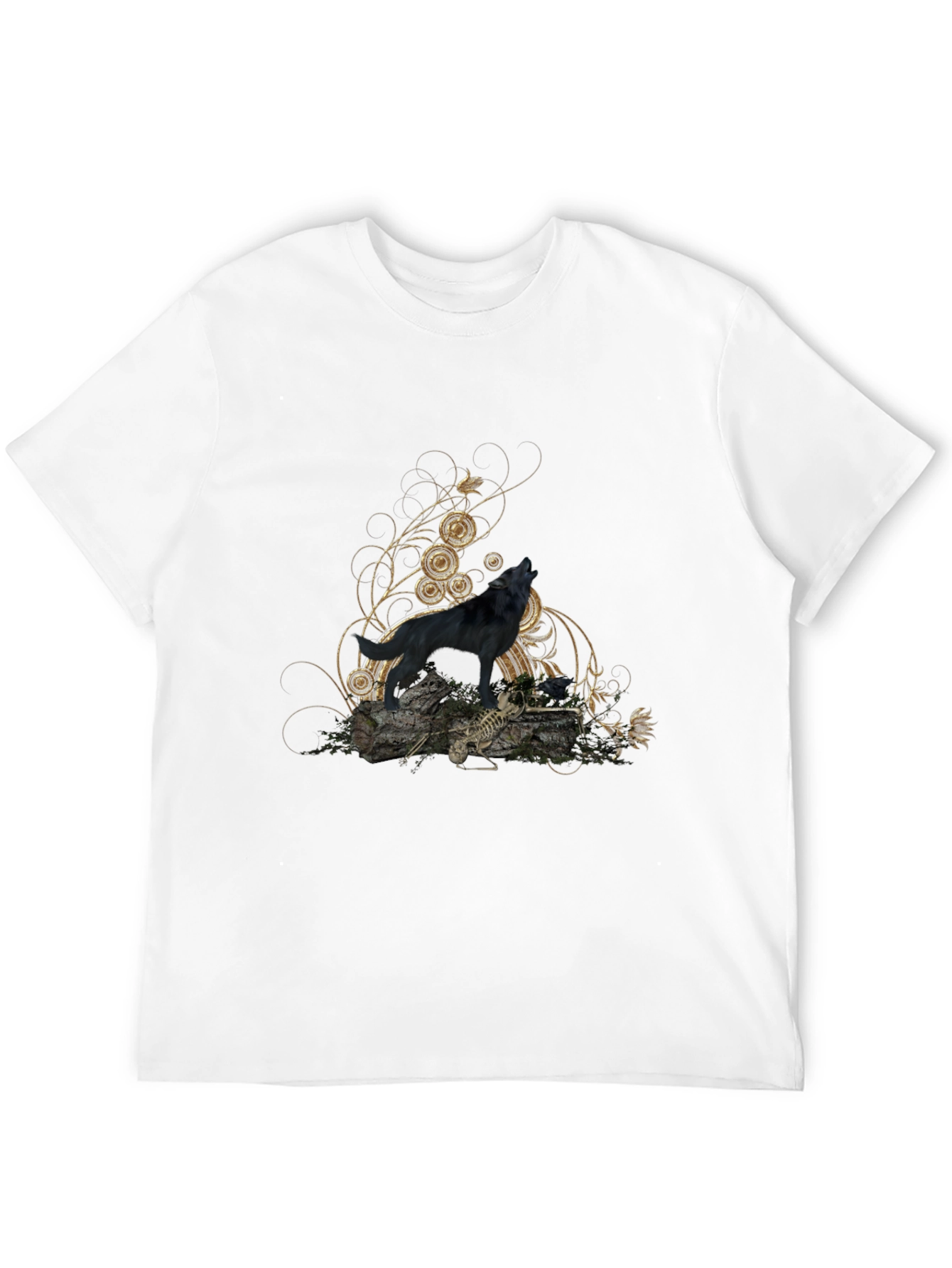 Black Wolf Graphic Tee - Mens Fashion