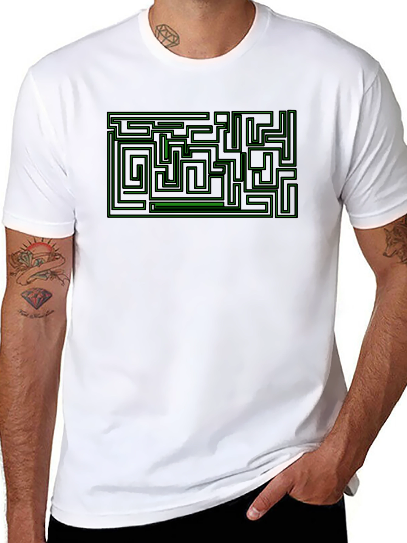 Maze Graphic Tee - Puzzle Solver Shirt