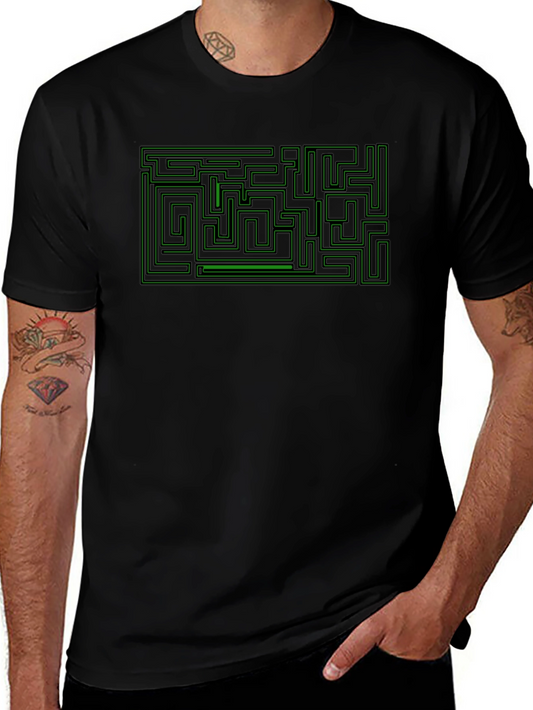 Maze Graphic Tee - Puzzle Solver Shirt