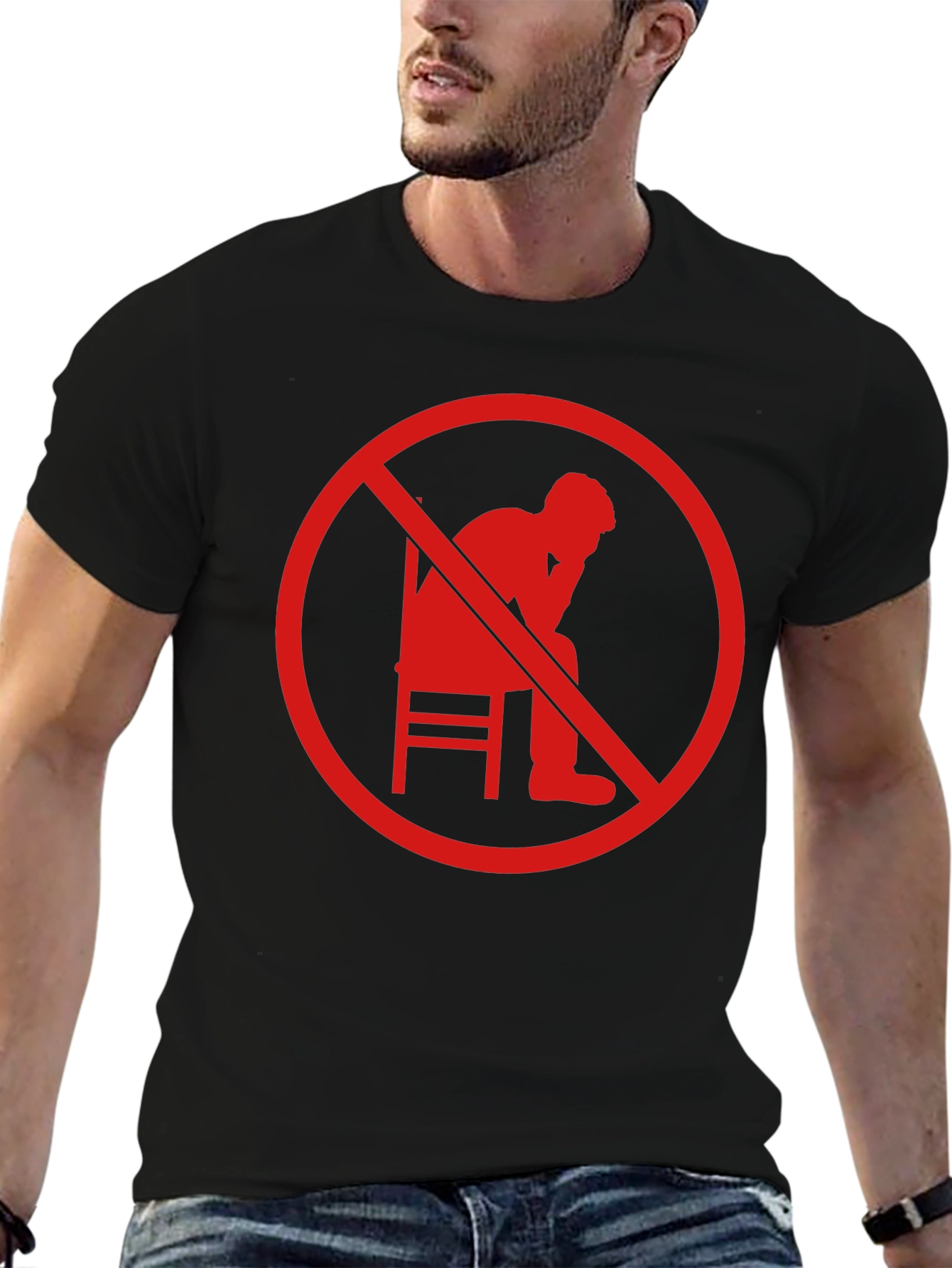 No Thinking Graphic T-Shirt - Mens Black Tee