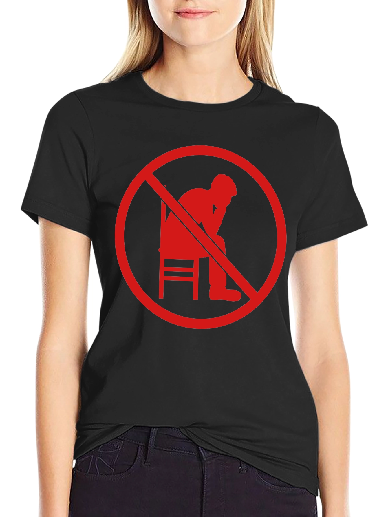 No Thinking Graphic T-Shirt - Mens Black Tee