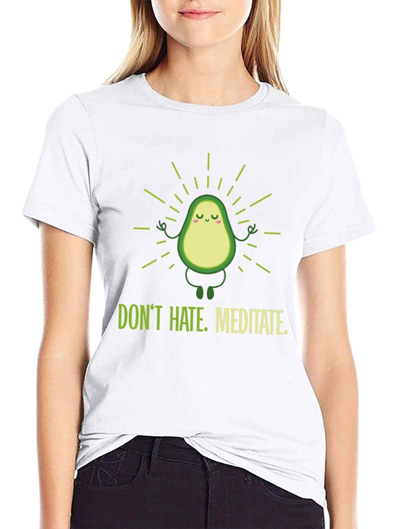 Meditating Avocado Graphic T-Shirt