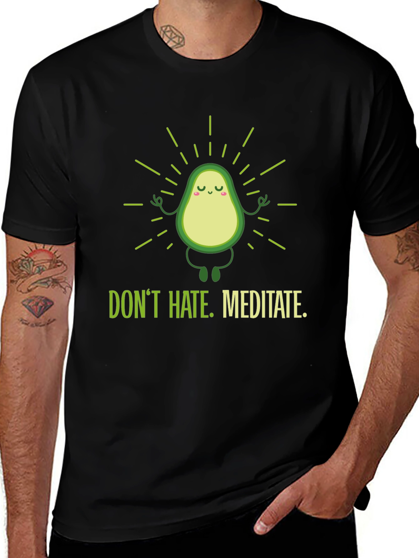 Meditating Avocado Graphic T-Shirt