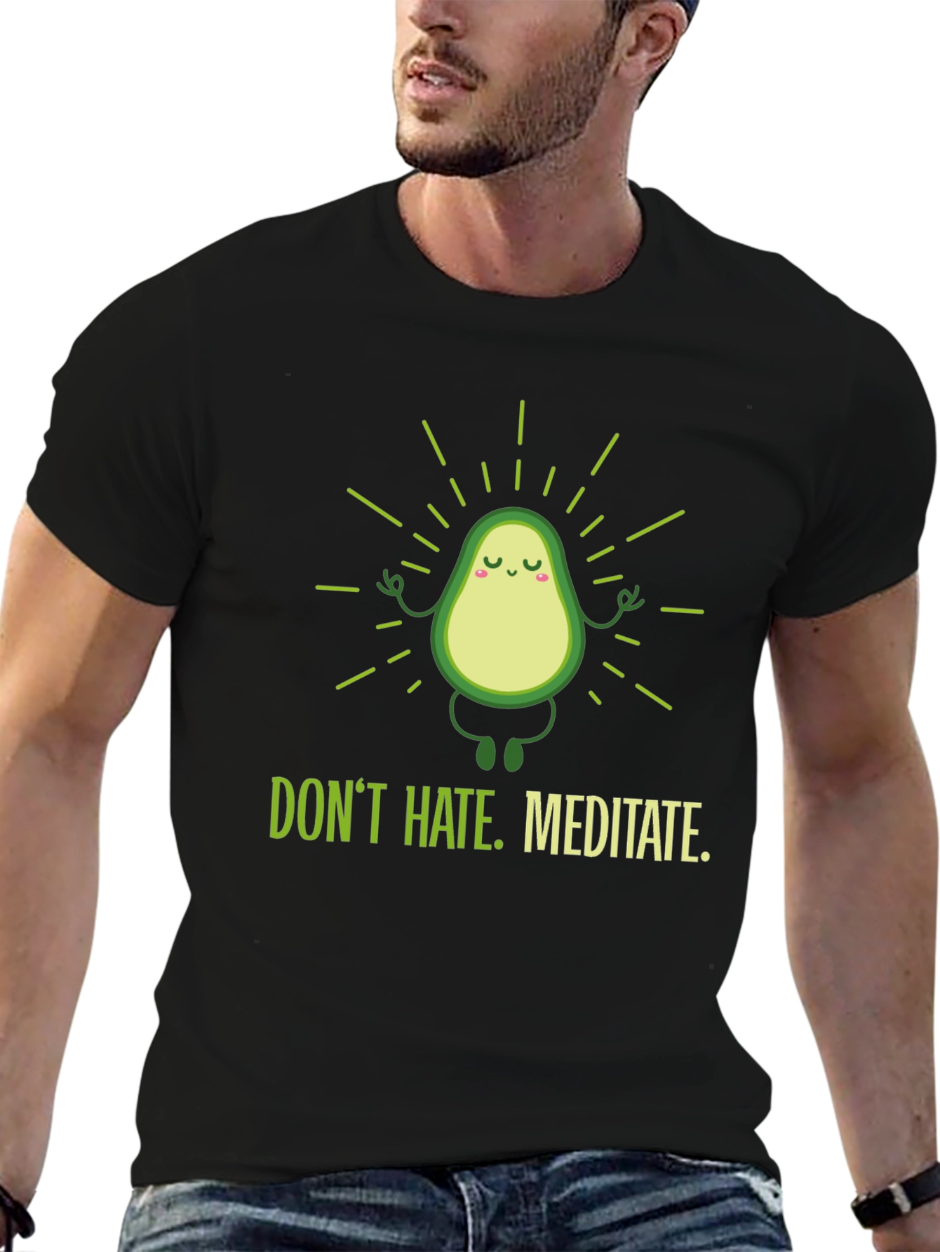 Meditating Avocado Graphic T-Shirt