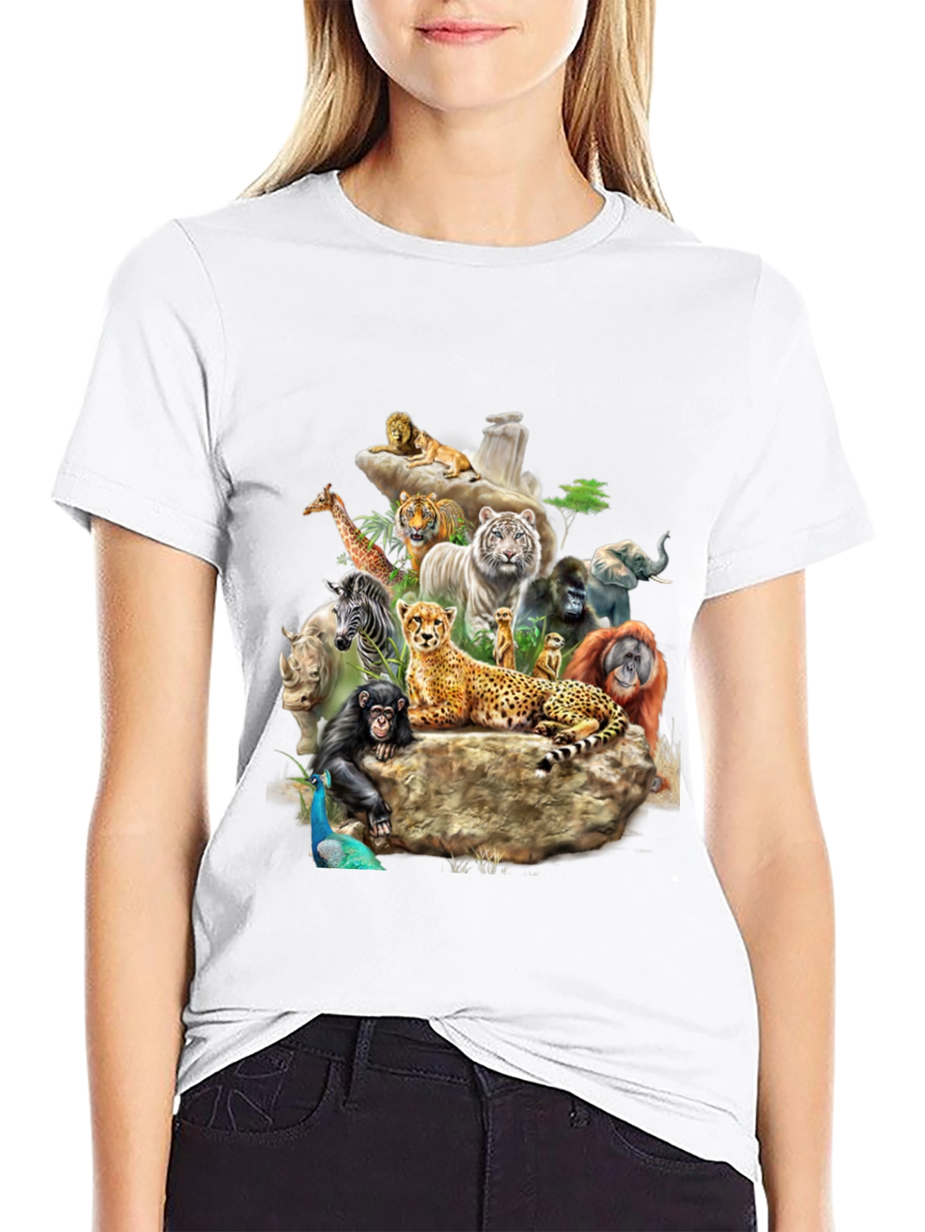Wildlife Animals Graphic Print T-Shirt