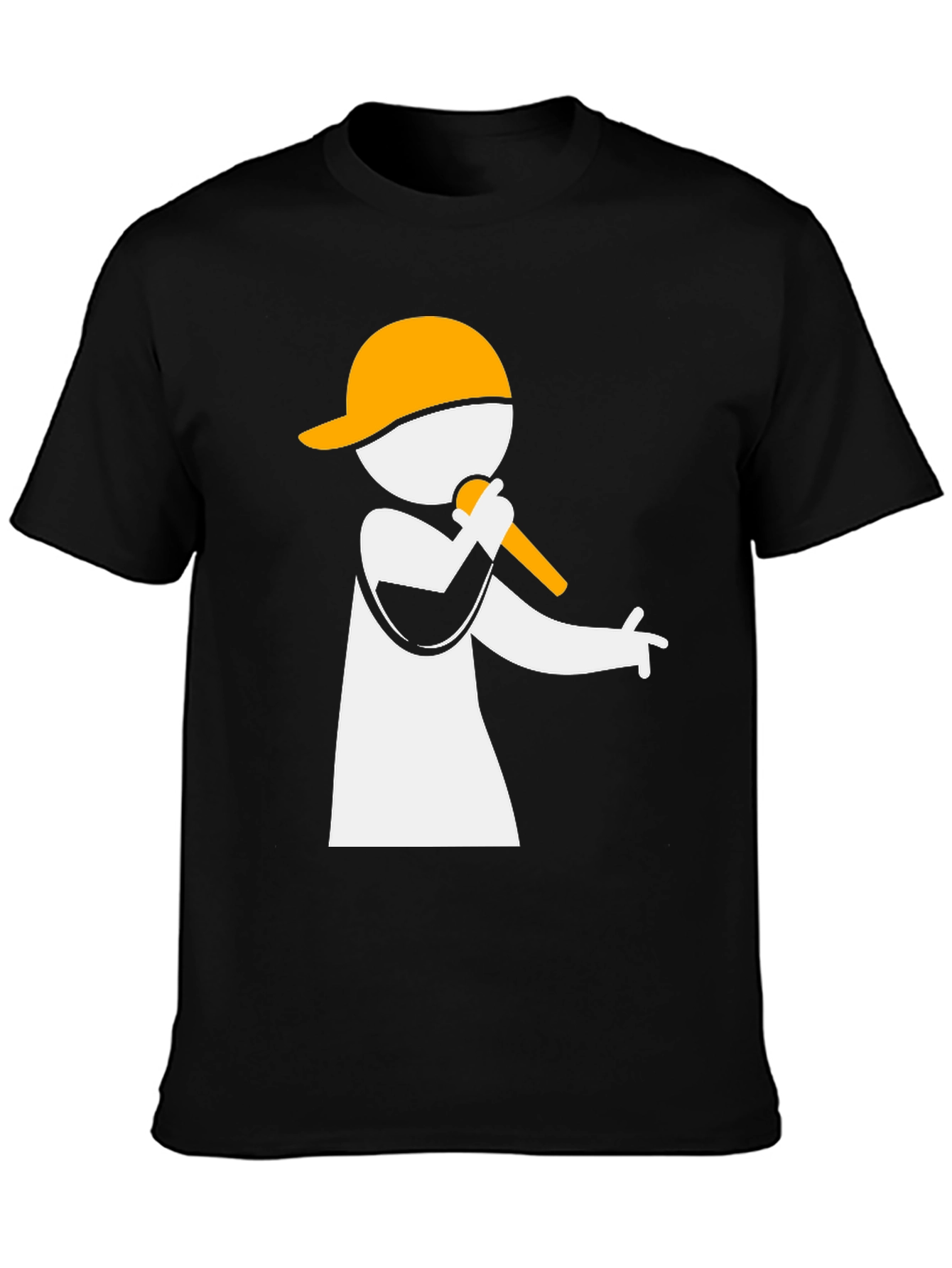 Rapper Graphic Tee - Black Cotton Blend T-Shirt