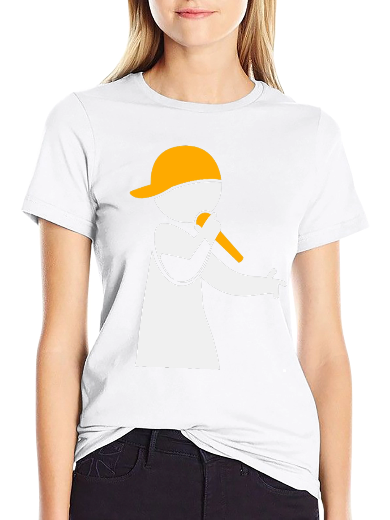 Rapper Graphic Tee - Black Cotton Blend T-Shirt
