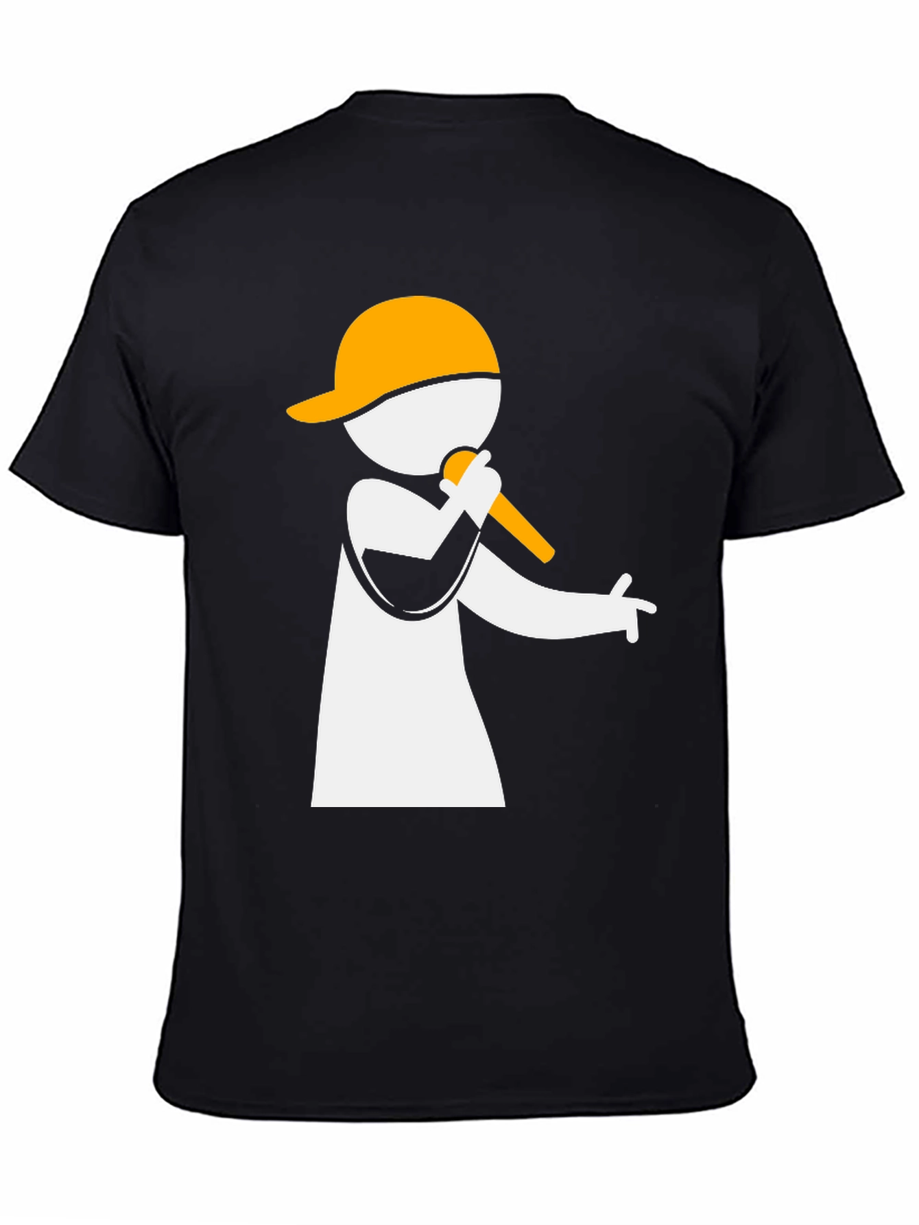 Rapper Graphic Tee - Black Cotton Blend T-Shirt