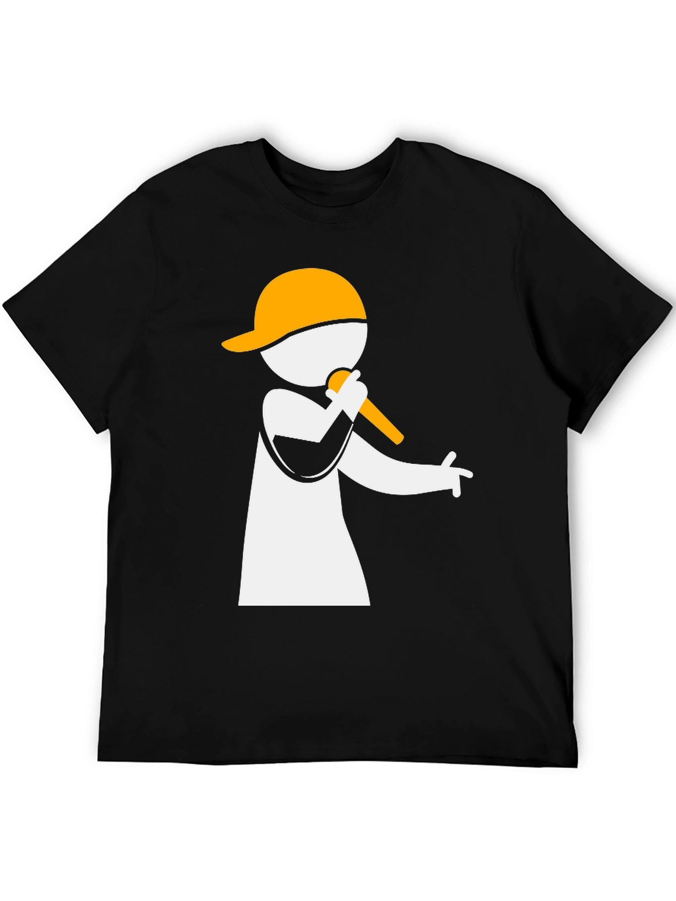 Rapper Graphic Tee - Black Cotton Blend T-Shirt