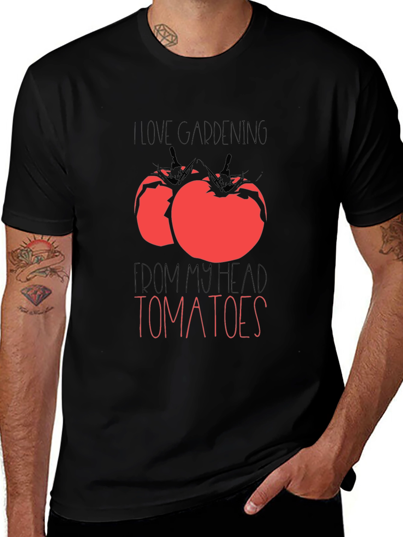 I Love Gardening From My Head Tomatoes Graphic Tee