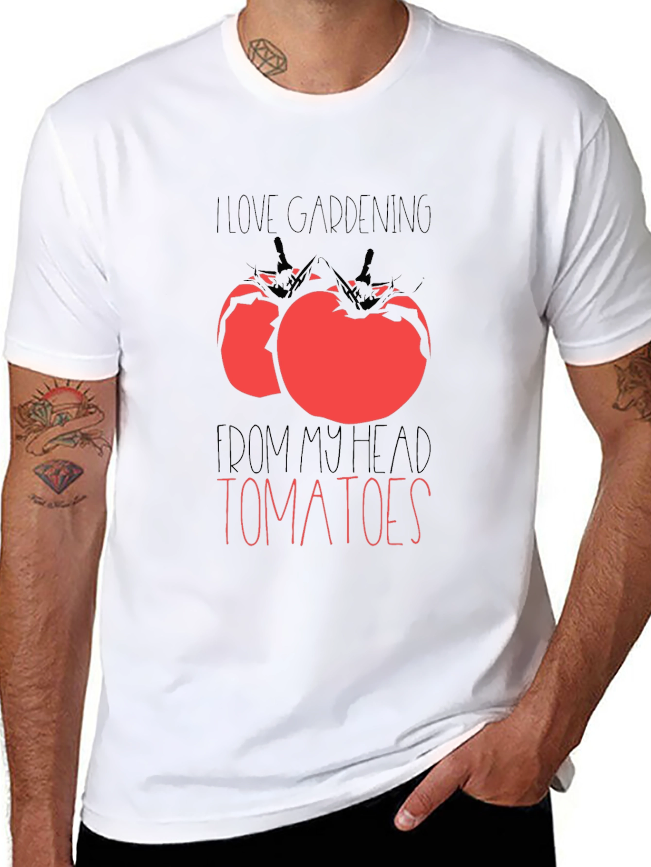 I Love Gardening From My Head Tomatoes Graphic Tee