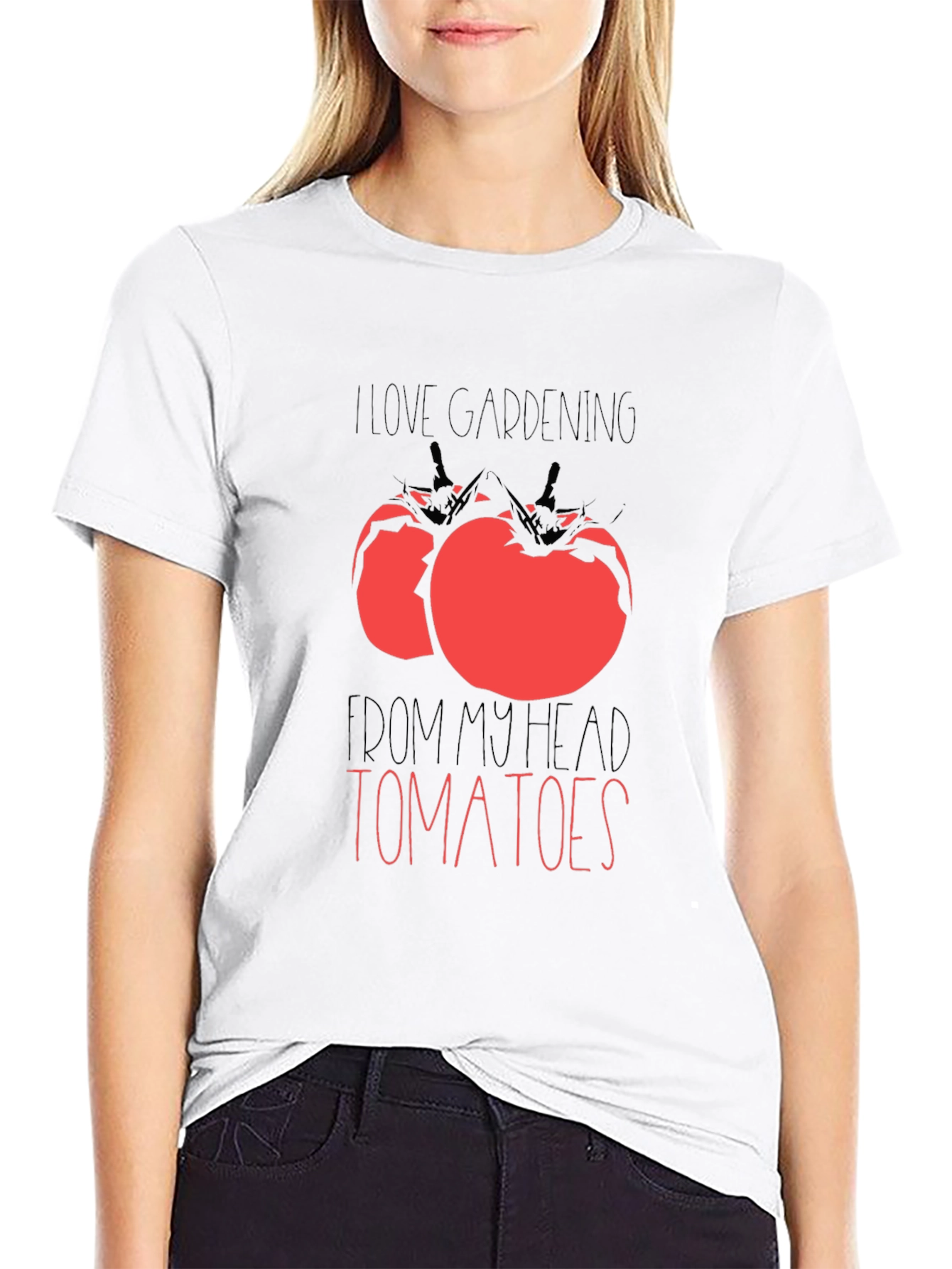 I Love Gardening From My Head Tomatoes Graphic Tee