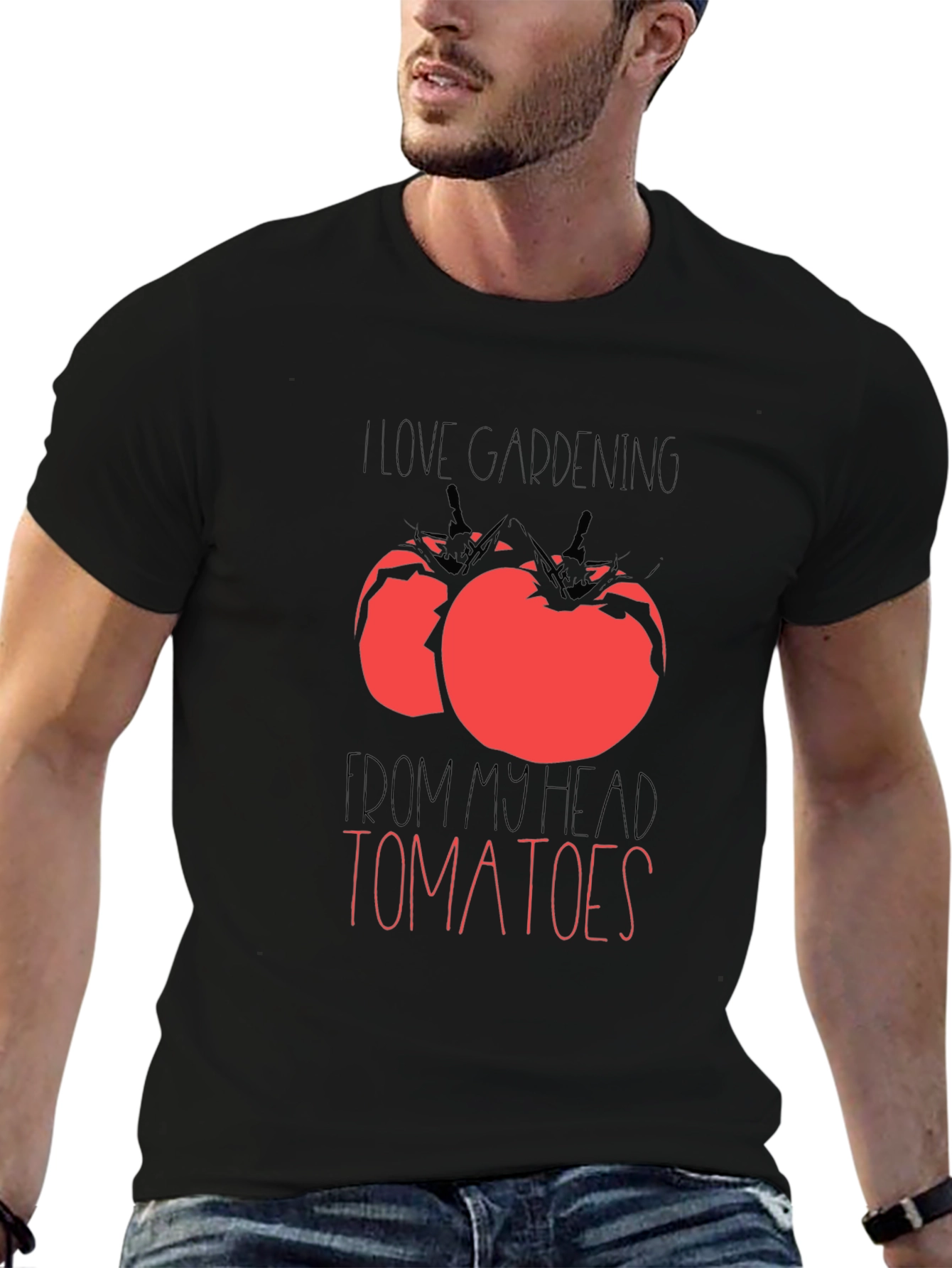 I Love Gardening From My Head Tomatoes Graphic Tee