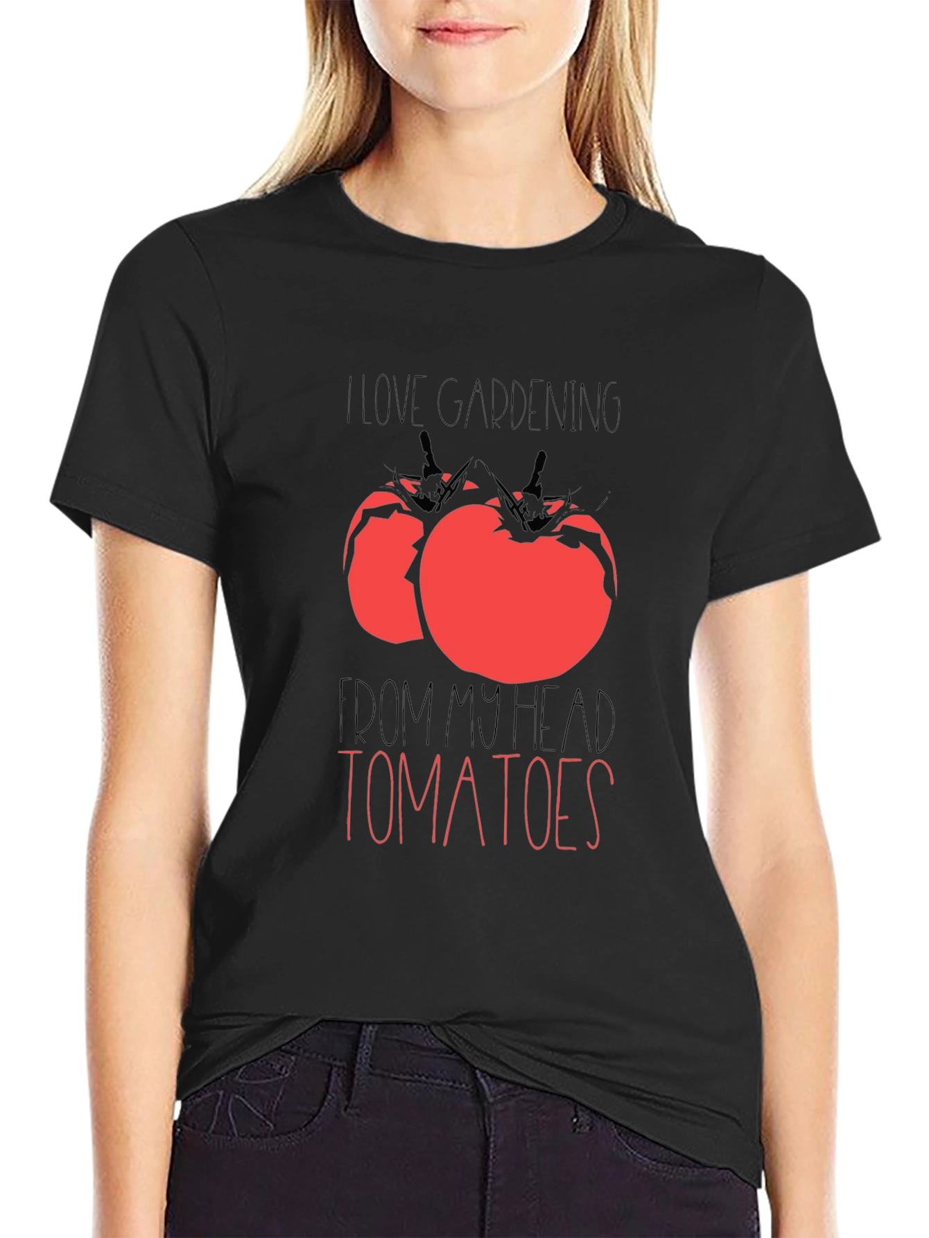 I Love Gardening From My Head Tomatoes Graphic Tee