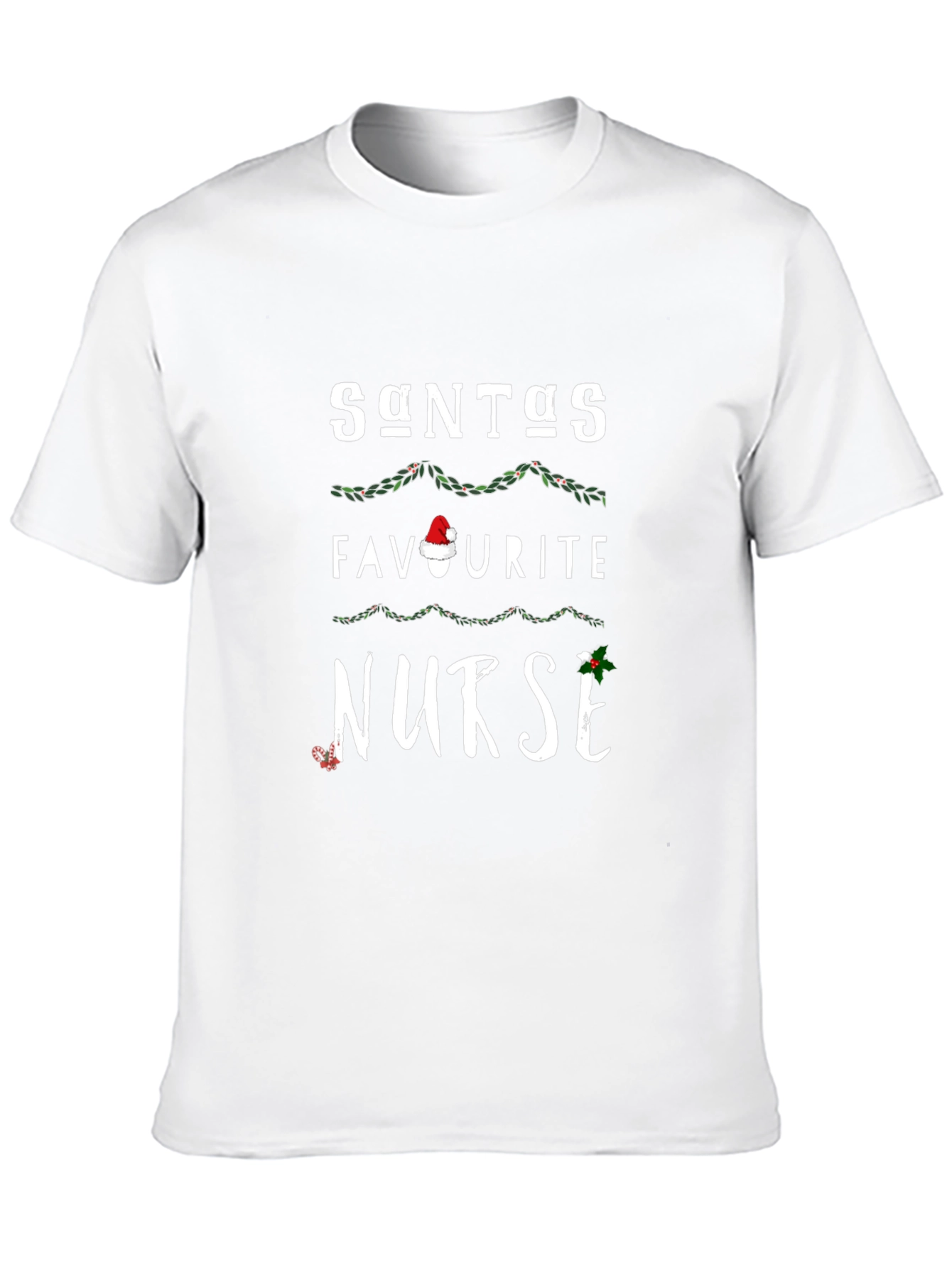 Santas Favorite Nurse Christmas Graphic T-Shirt