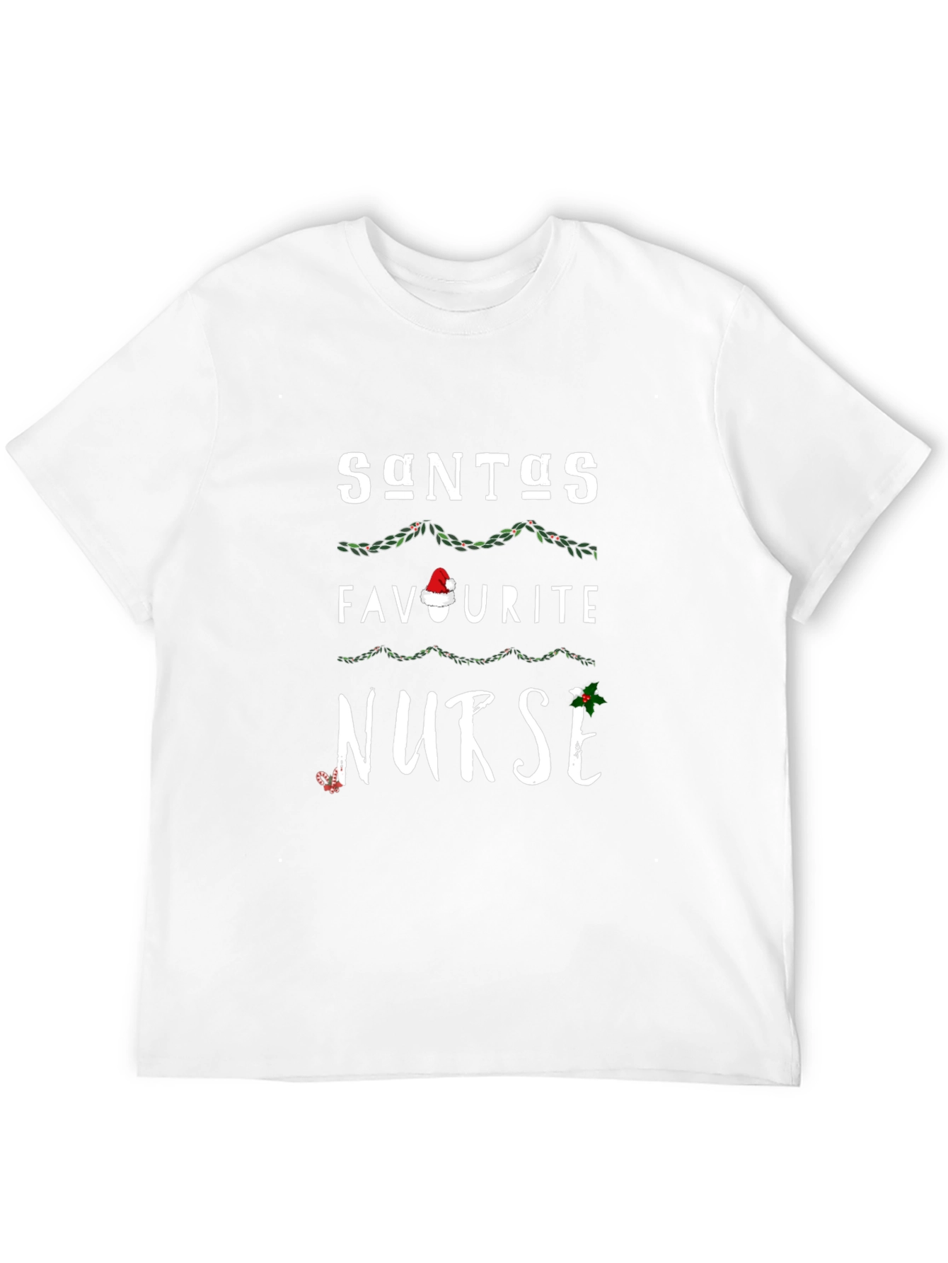 Santas Favorite Nurse Christmas Graphic T-Shirt