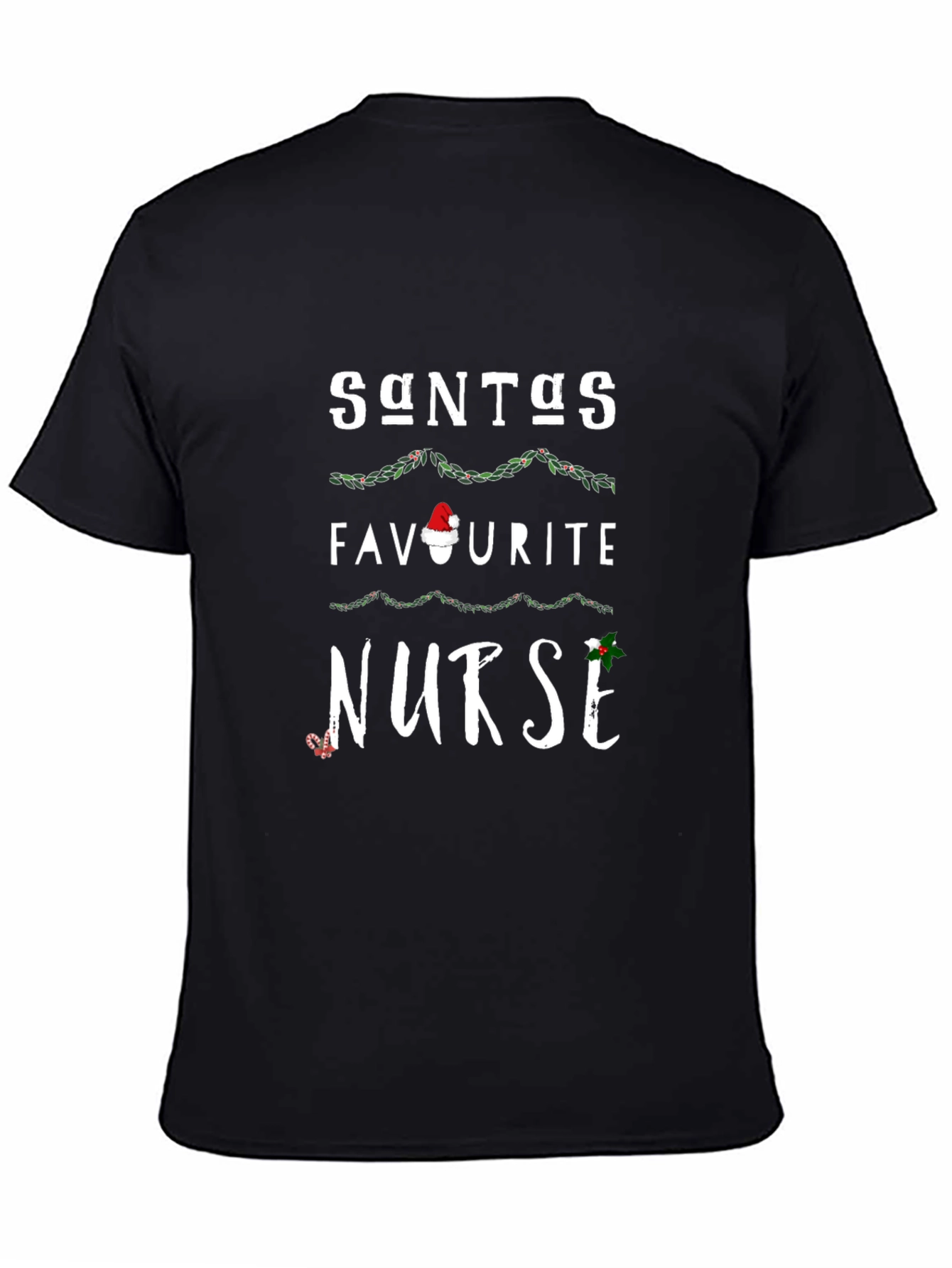 Santas Favorite Nurse Christmas Graphic T-Shirt