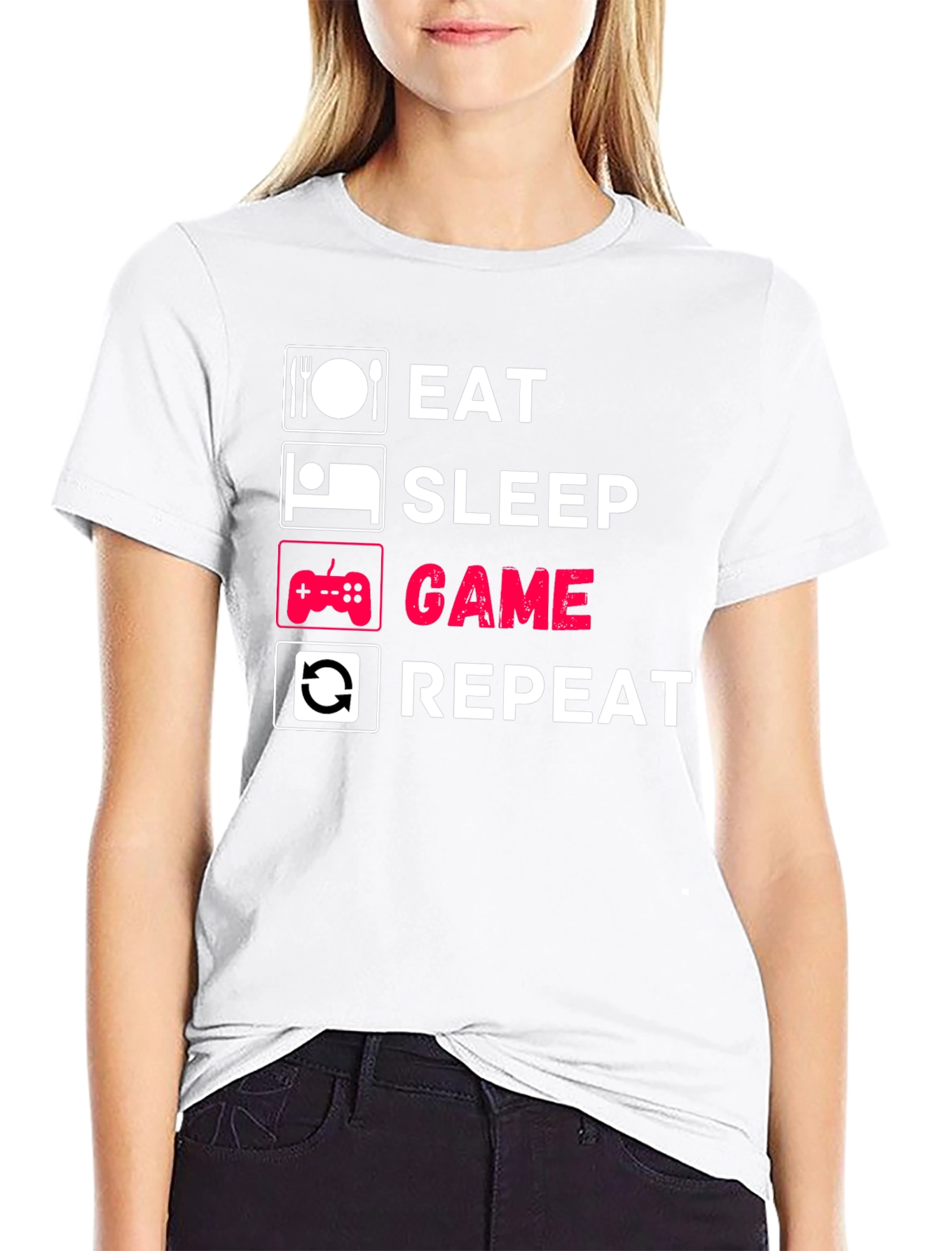 Eat Sleep Game Repeat Graphic Tee