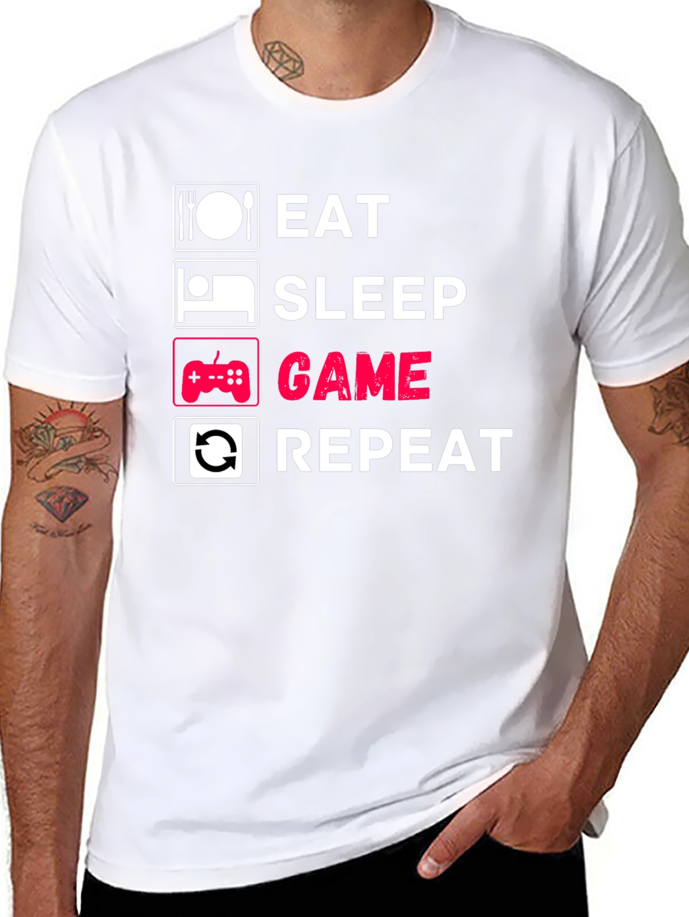Eat Sleep Game Repeat Graphic Tee