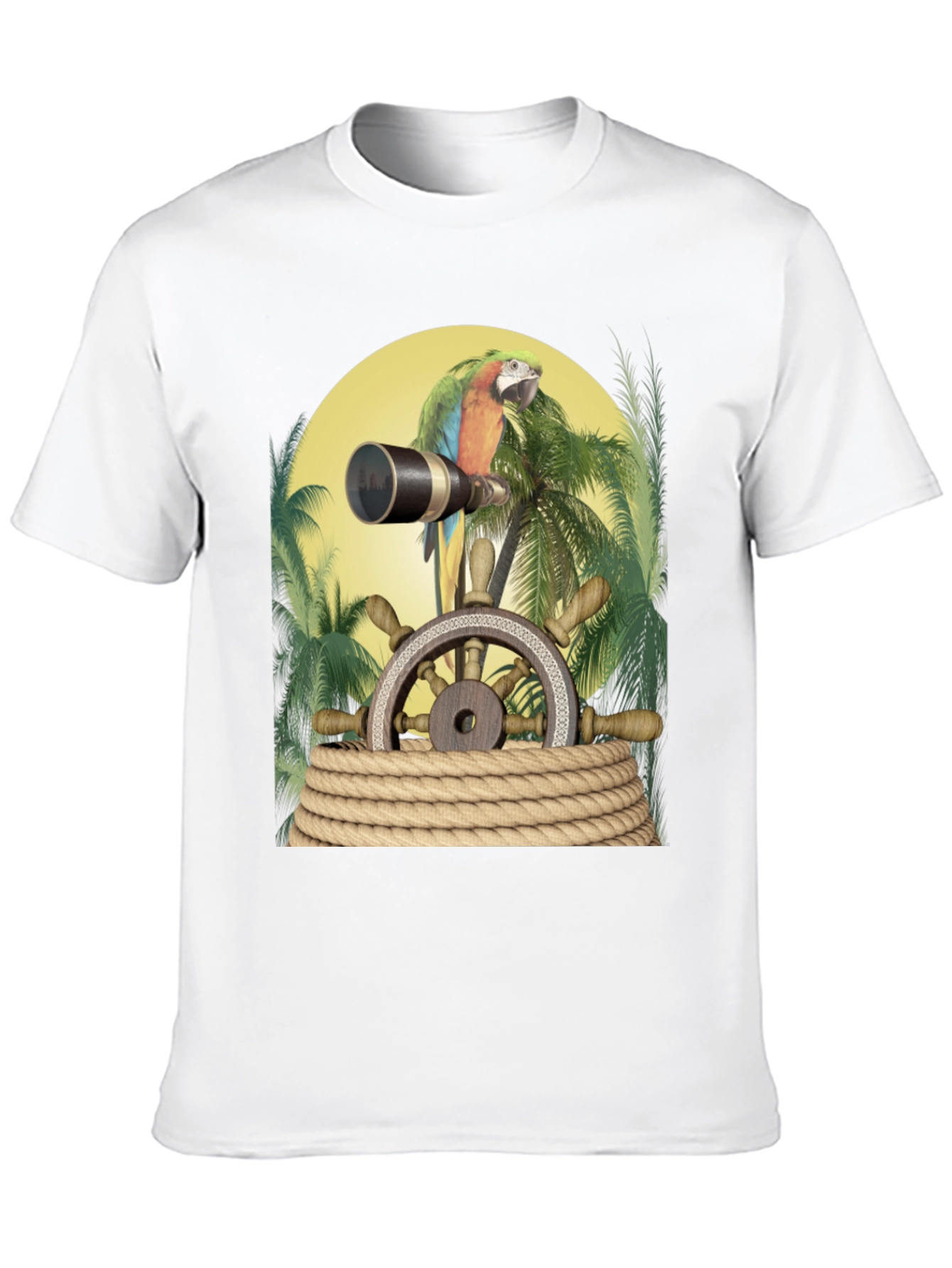 Parrot Pirate T-Shirt - Novelty Graphic Tee