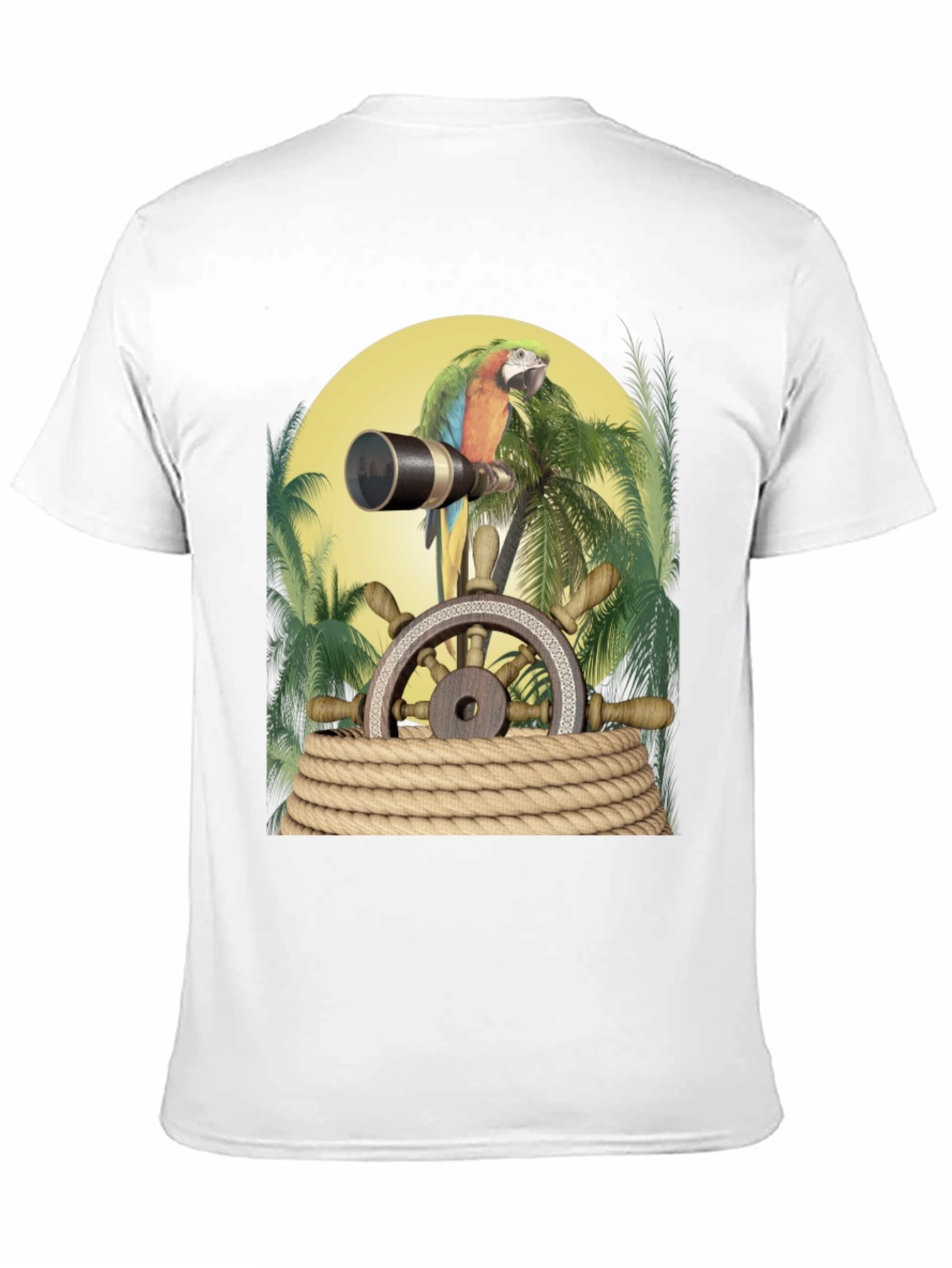 Parrot Pirate T-Shirt - Novelty Graphic Tee